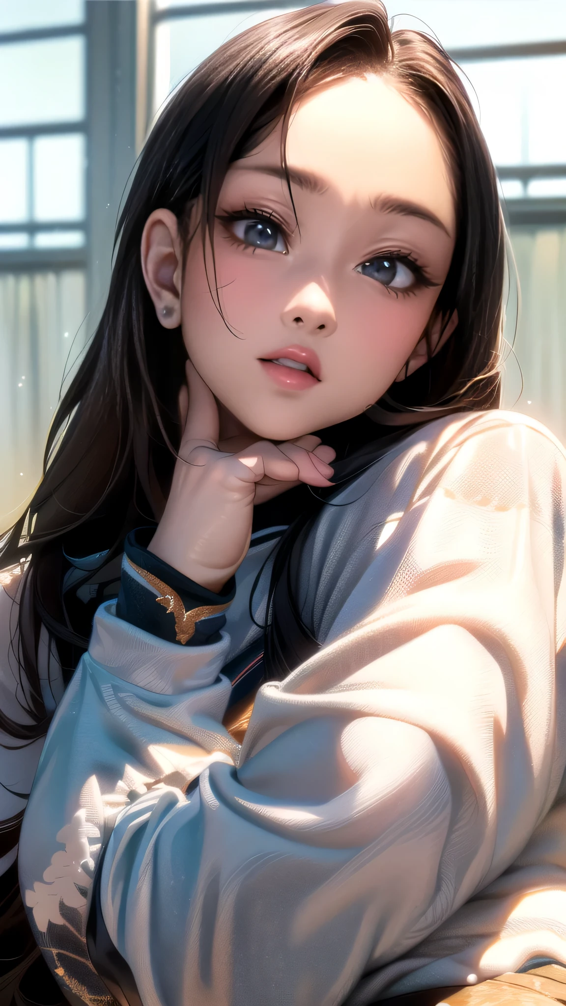high school girl,(random place),(random pose),(ultra straight hair:1.5),(Highest image quality, (8K), Ultra-realistic, Best Quality, High quality, High Definition, high quality texture, high detailing, Beautiful detailed, fine detailed, extremely details CG, Detailed texture, realistic representation of face, masterpiece, presence, Dynamic, Bold)