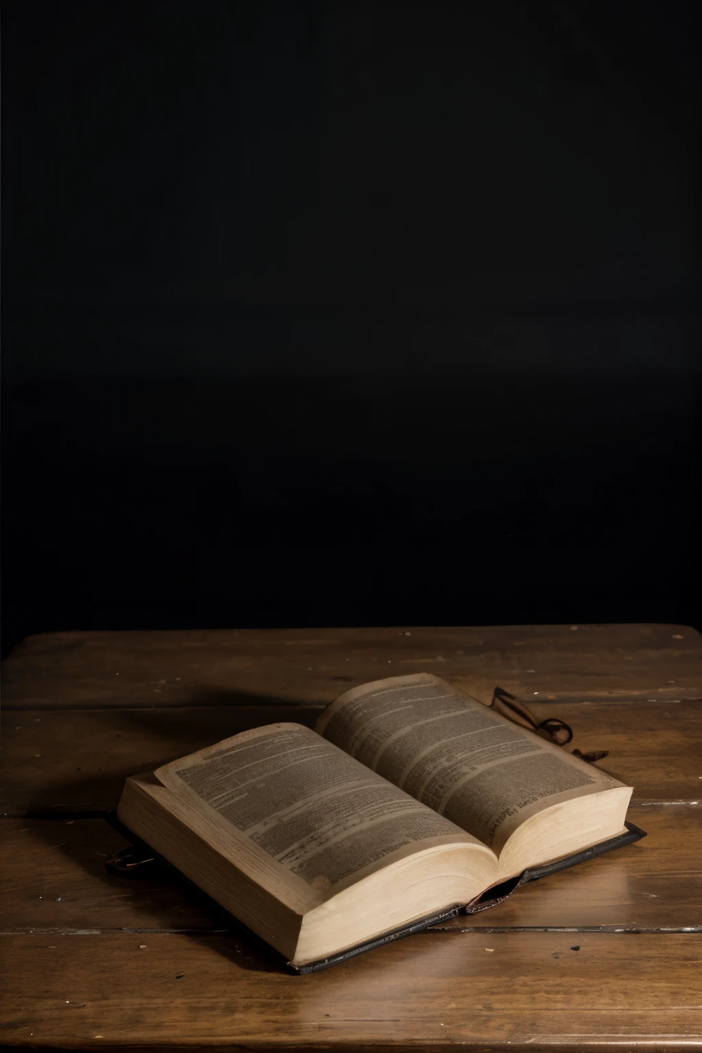 bible on a table, artistic, no people, dark gradient colors, medieval colors, horizontal format