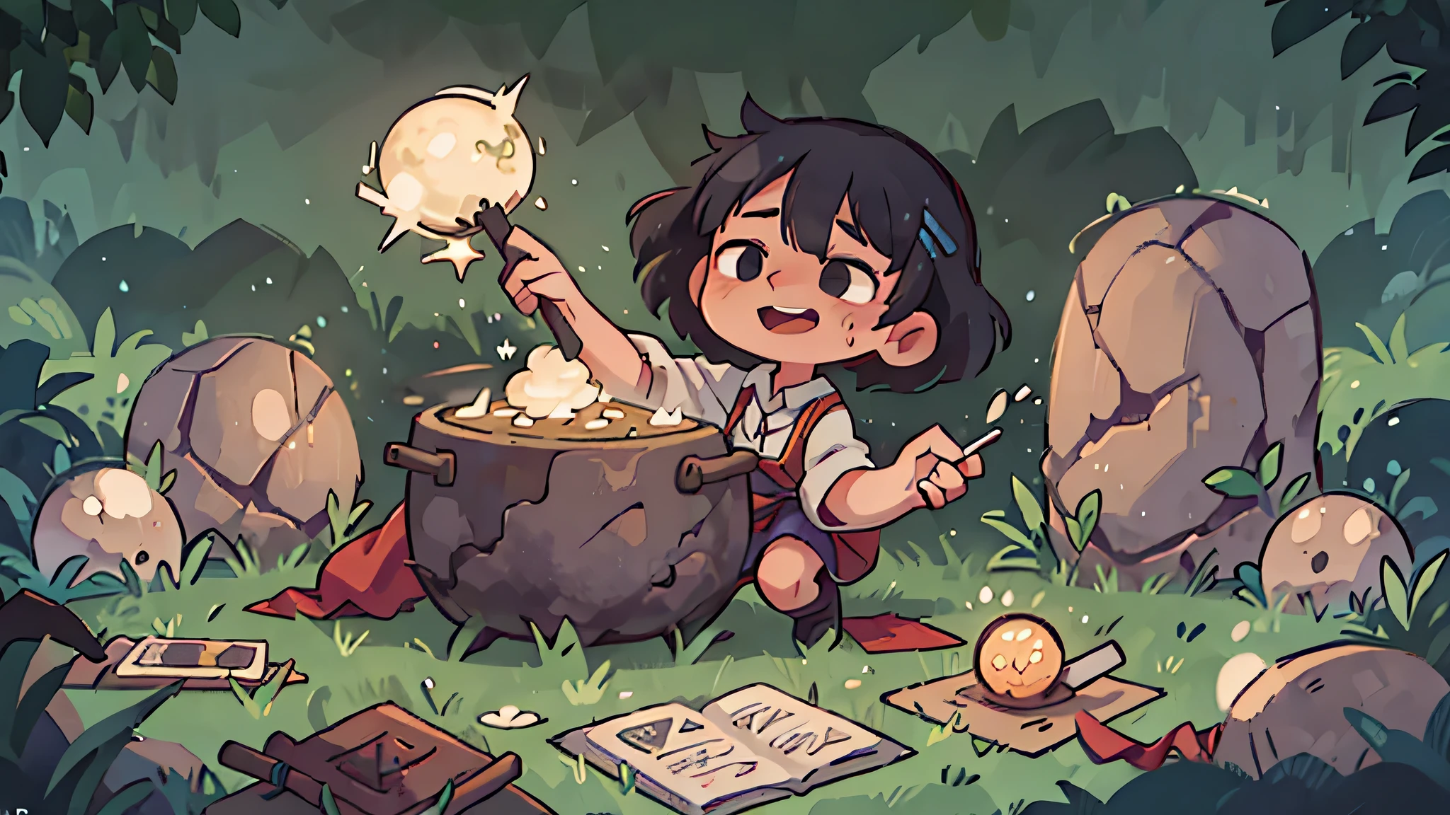 Her cauldron was an ancient iron pot, soot-blackened and heavy. With trembling hands, Thistle laid out the ingredients: three dewdrops caught at dawn, petals from a midnight orchid, a sprinkle of powdered moonbeams. Her fingers fumbled, excitement buzzing in her ears.