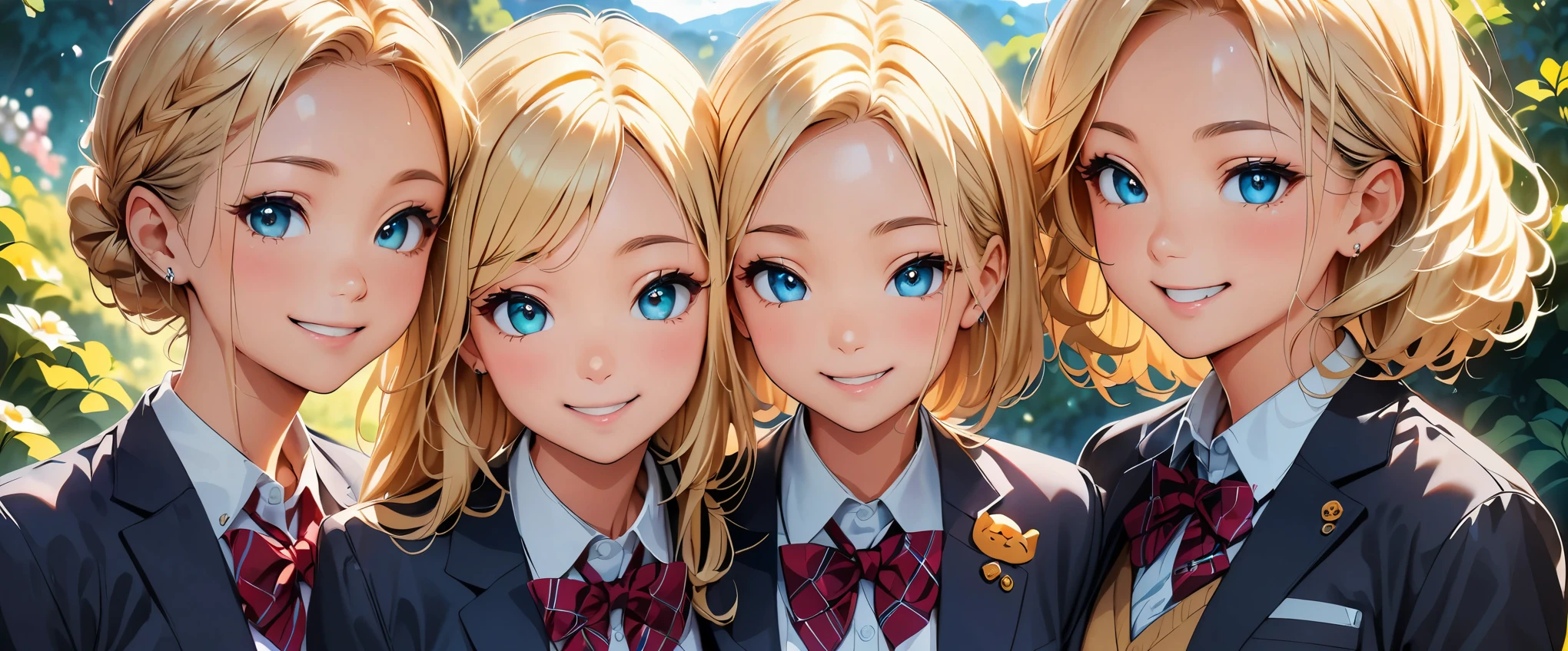 (highest quality, 4k, High resolution, masterpiece:1.2), Super detailed, one person, woman, (JK, , sailor suit, pleated skirt, striped pants), water reflection, grace, graceな動き, Sunset colors, fantastic atmosphere, blown by the wind,  hips, beautiful detailed eyes, beautiful detailed lips, long eyelashes, Bright colors, soft and warm color palette, fantastic lighting, blurred background, graceな動き,