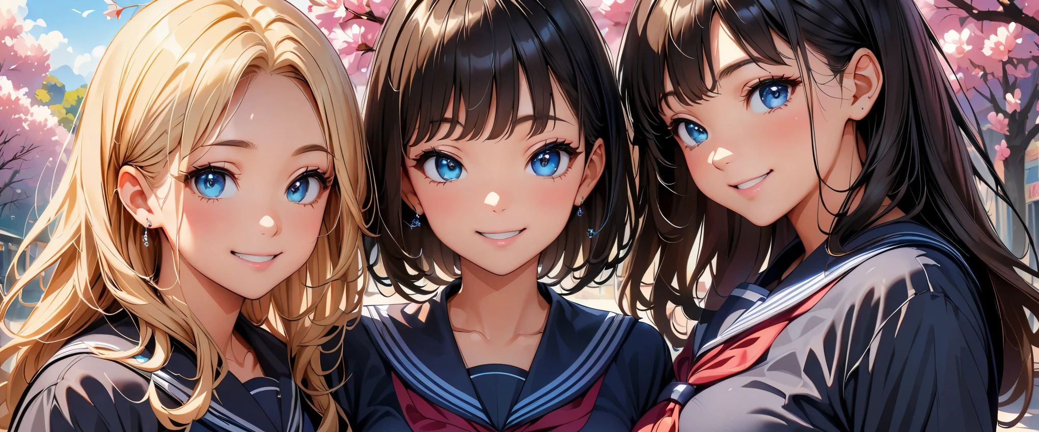(highest quality, 4k, High resolution, masterpiece:1.2), Super detailed, one person, woman, (JK, , sailor suit, pleated skirt, striped pants), water reflection, grace, graceな動き, Sunset colors, fantastic atmosphere, blown by the wind,  hips, beautiful detailed eyes, beautiful detailed lips, long eyelashes, Bright colors, soft and warm color palette, fantastic lighting, blurred background, graceな動き,