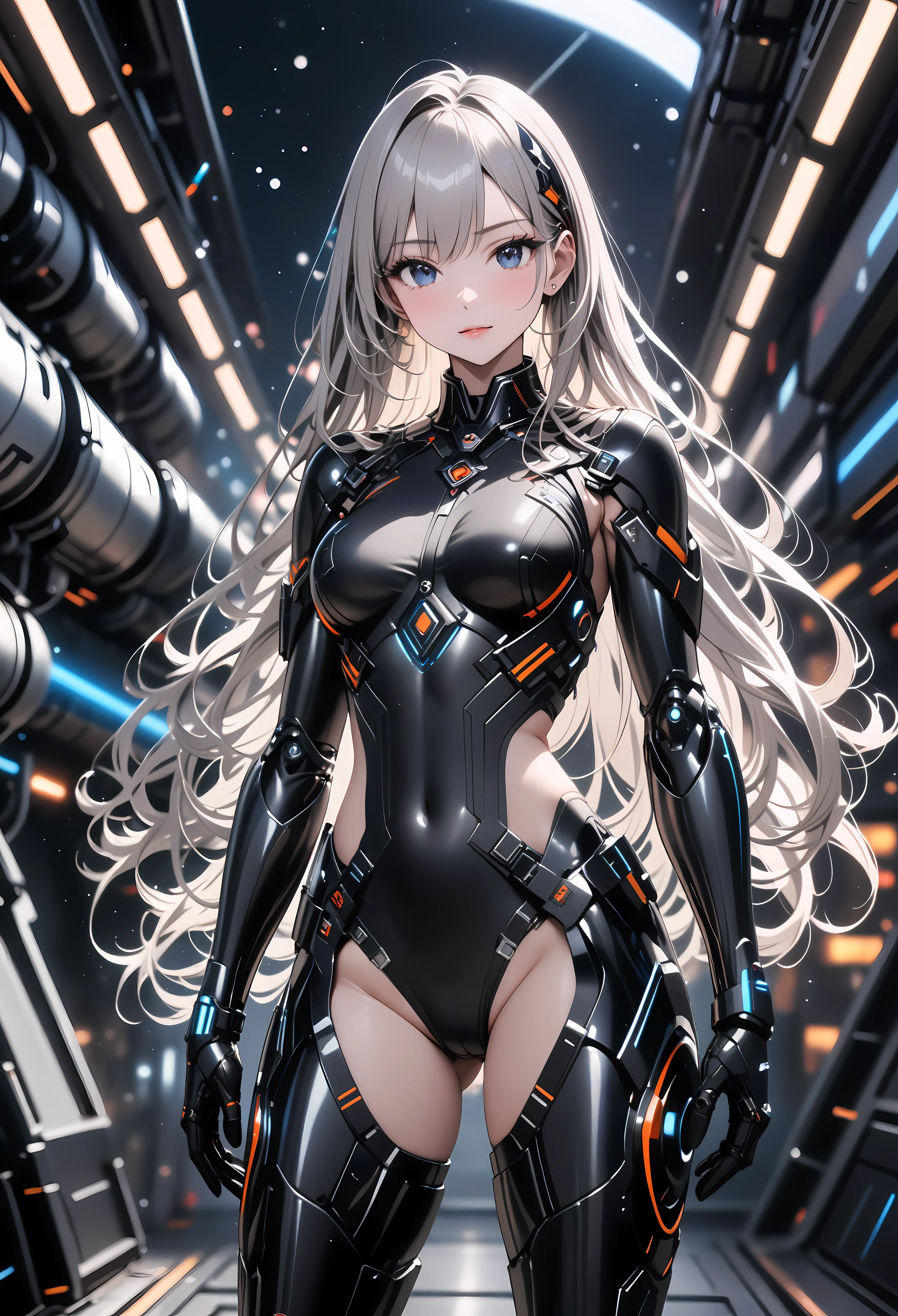(masterpiece:1.2),(best quality:1.2),intricate details, , newest, ai-generated, dark theme, depth of field, bokeh, volumetric light,
1 soldier women, white long hair, futuristic space ship as background, wearing futuristic exoskeleton, futuristic instrumentation, embossing decoration on body, deep black trim on exoskeleton ,cowboy shot ,(sexy)