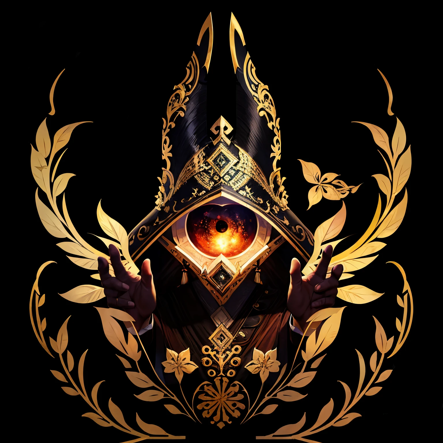 8K high quality, High resolution, 4k, 8k masterpiece:1.2, Top quality perfect design,(Hands only;2.0) ,One eye on the back of the hand、severed hand　logo:1.6　background map；1.6 graphics,symbol,