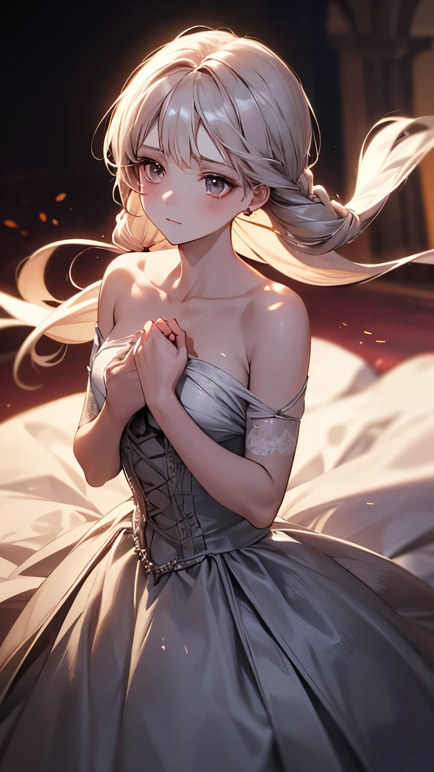 (high quality,masterpiece,4k,8k,16k),cute girl,bust,medium chest,lolita dress,smooth skin,silky hair,vibrant colors,dreamy lighting,shiny girden,subtle details,intense gaze,revealing expression,porcelain-like complexion,graceful pose,gentle atmosphere,pure innocence,natural beauty,sublime aesthetics