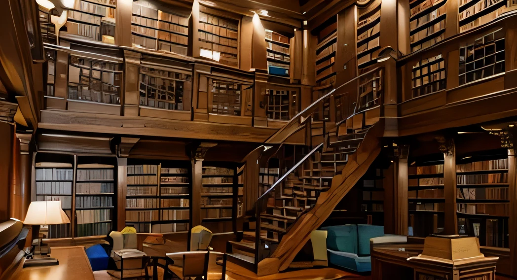 Act as an professional 3d environment designer and design a magical library interior environment for a 3d game scene Construct a grand library filled with towering bookshelves, ancient tomes, and mystical artifacts, where knowledge and magic intertwine