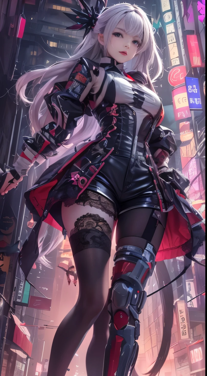 a woman sitting on top of a wooden bench, cyberpunk art, pixiv contest winner, fantasy art, astri lohne, perfect white haired girl, like lady mechanika, anime visual of a cute girl