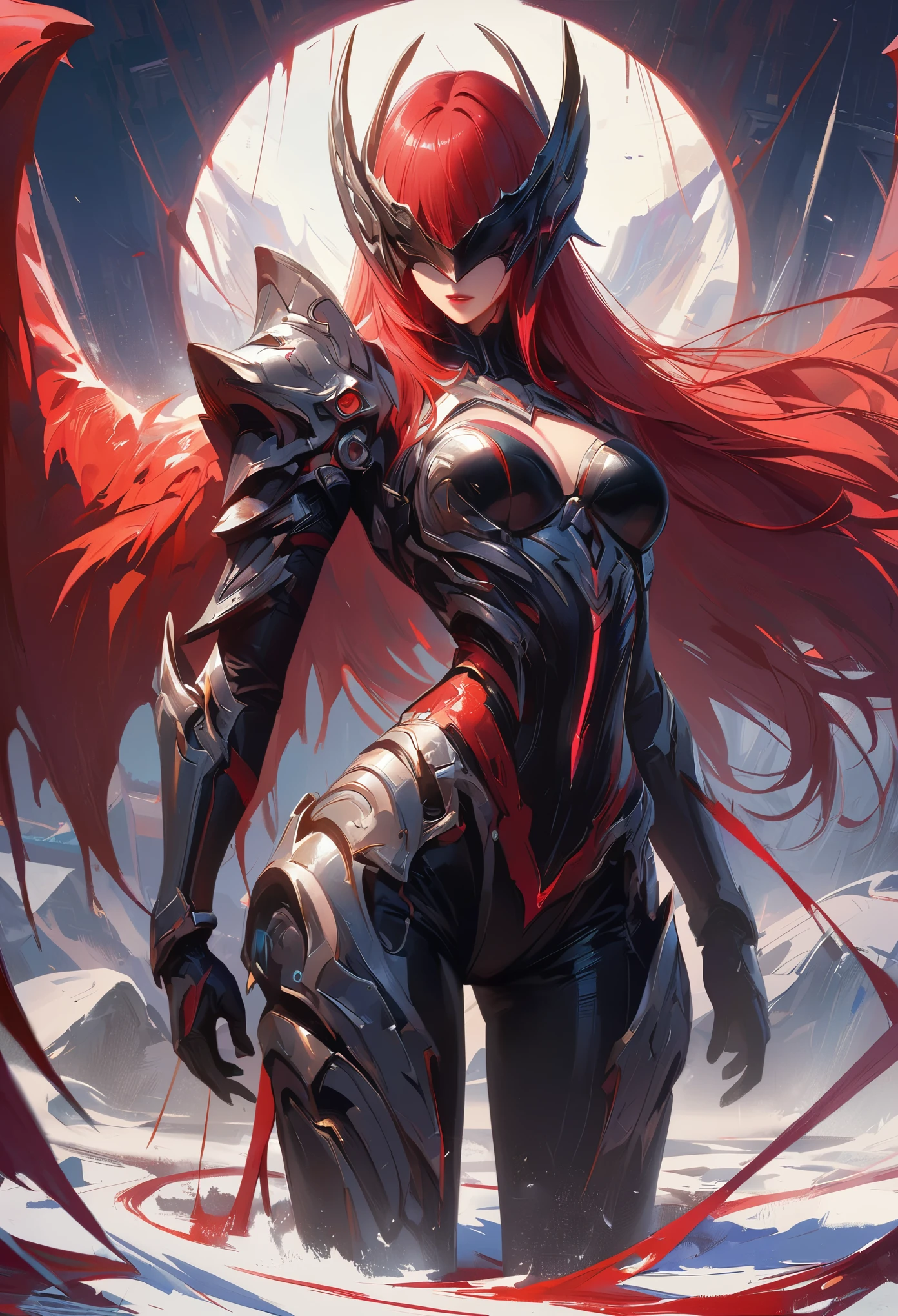 Black,chiaroscuro, Ray tracing, movie lighting, cowboy shooting, 8K, Yes, Super details, precise, best quality, Award-winning, Award-winning, A High resolution, masterpiece, high detail,guweiz on artstation pixiv, Popular topics on artstation pixiv, 详细的number概念艺术, author:Yang Jie, 2. 5D CGI anime fantasy artwork,ultra high definition,8K ,Realistic skin texture,chiaroscuro, Ray tracing, movie lighting, 8K, Yes, Super details, precise, best quality, Award-winning, Award-winning, A High resolution, masterpiece, high detail,in the snow,Clear,masterpiece, best quality, 8K, number, 1 girl, alone, stand up, hair accessories, Red eyes, Heartless expression, Bloodstained mechanical parts, electric wire, cable, failure effect, scary, Science fiction, futuristic, The background inside is darker, neon lights, cyberpunk characters, surreal, Strange, Disturbing, spine-chilling, scary, western metal,Red eyes,发Black,Black色長手套,One-piece Pants,leggings,Highlight her graceful figure,将整个身体包裹stand up,symbiont,((Raised sexy)),Jumpsuits,Red eyes,Venom Possession,发Black,Black色長手套,One-piece Pants,Black色一件,Blood-red eyes,best quality, High resolution, super detailed, Vivid texture, mask, Bangs,wear socks,tears,被Black色粘液覆盖