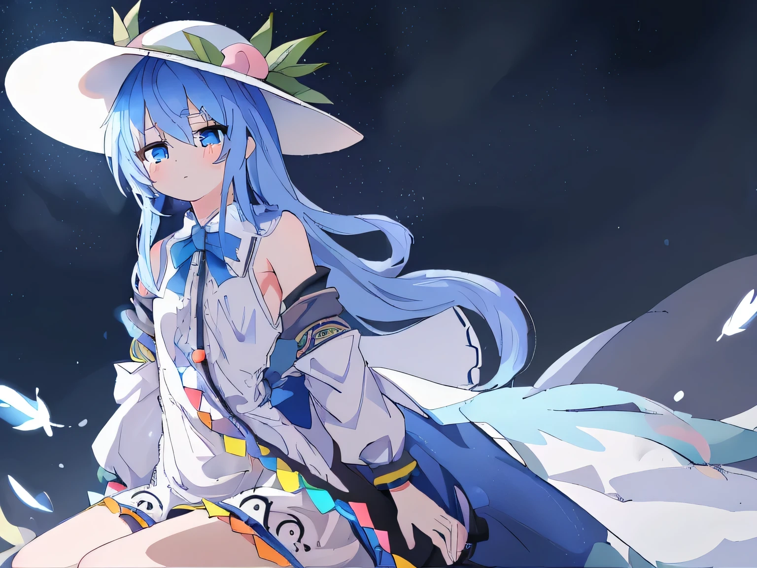 (masterpiece),best quality, expressive eyes, perfect face, 1girl,
hands on waist,beautiful, gorgeous,anime,girl,lora,hinanawi tenshi, blue hair, blue haired, floating clothes,waist grab, grabbing waist, mains sur les hanches , hands on hips,flat chest