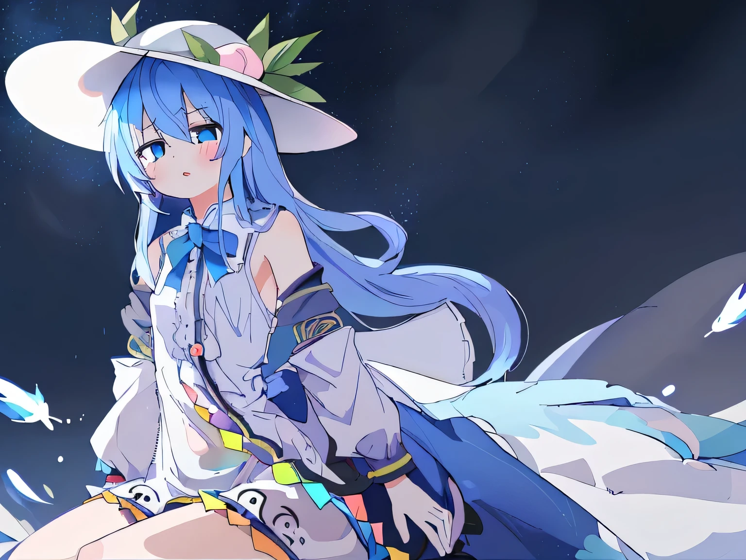 (masterpiece),best quality, expressive eyes, perfect face, 1girl,
hands on waist,beautiful, gorgeous,anime,girl,lora,hinanawi tenshi, blue hair, blue haired, floating clothes,waist grab, grabbing waist, mains sur les hanches , hands on hips,flat chest