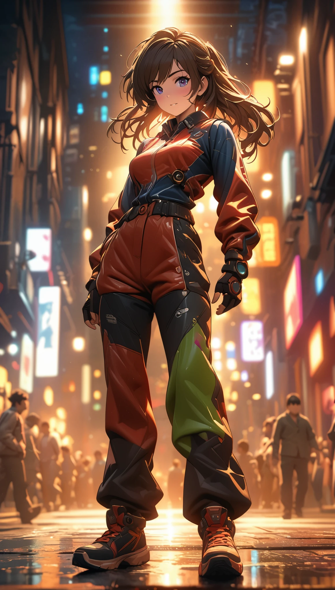 Asuka，full body portrait，Hojo Tsukasa manga style，rich and colorful，depth of field，Overclocked renderer，movie lighting，Ultra-fine，super detailed，complicated，cinematic perspective，CG art，