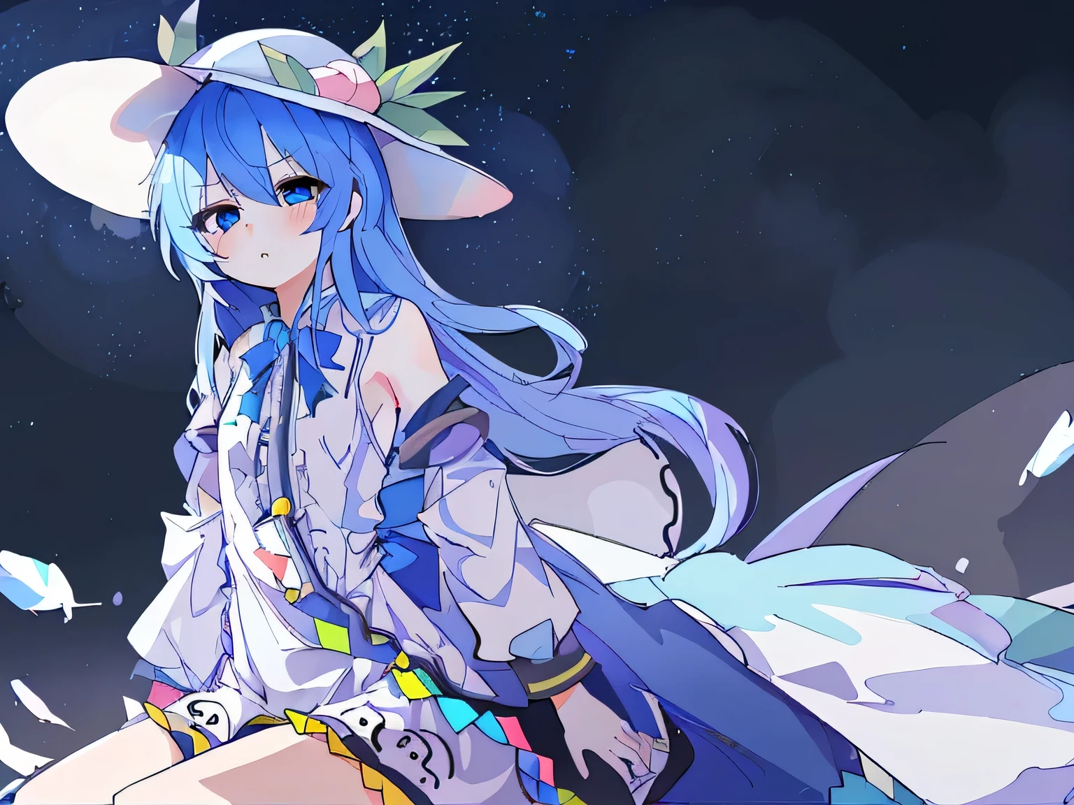 (masterpiece),best quality, expressive eyes, perfect face, 1girl,
hands on waist,beautiful, gorgeous,anime,girl,lora,hinanawi tenshi, blue hair, blue haired, floating clothes,waist grab, grabbing waist, mains sur les hanches , hands on hips,flat chest