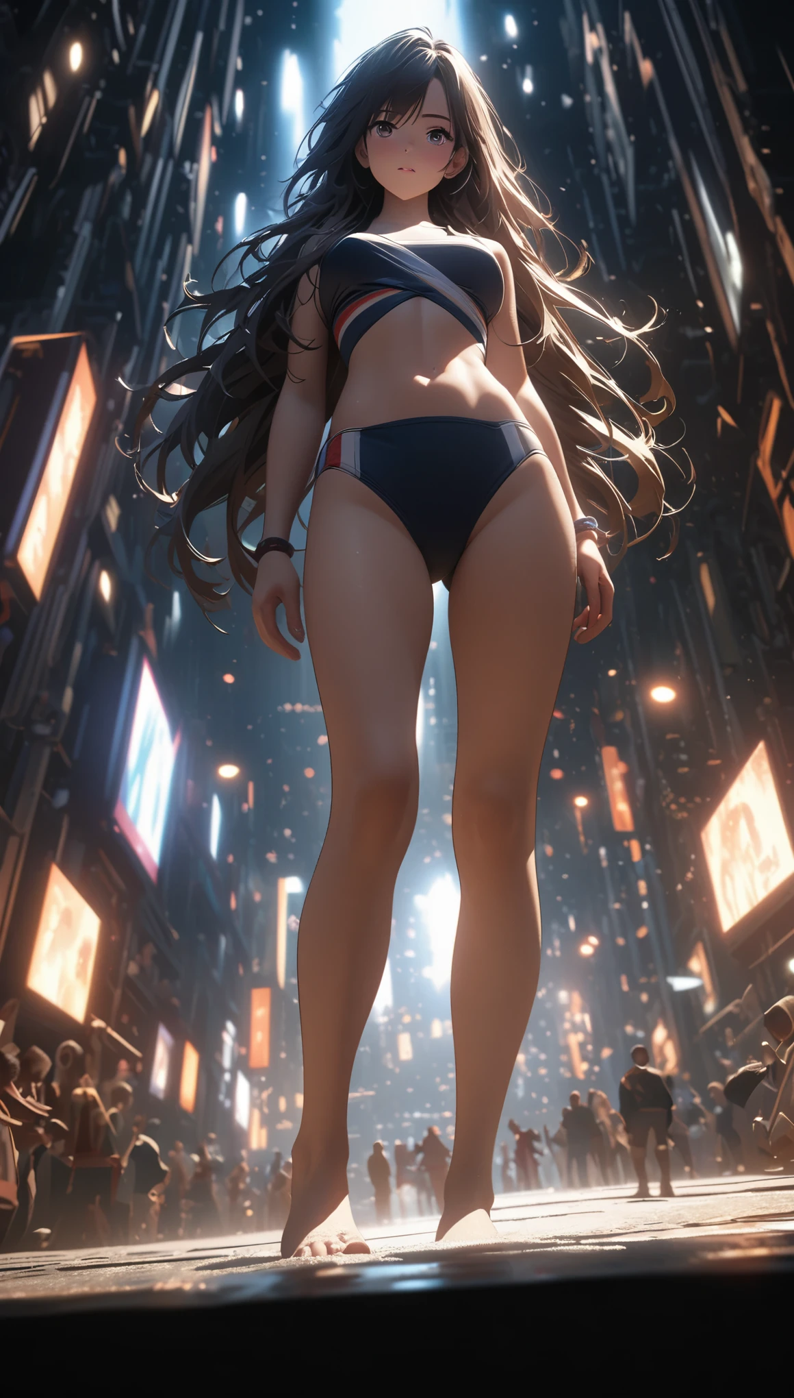 (NSFW:1.5), (1 completely nude girl:1.5)Cheongsam girl，long hair，pure white background，depth of field，low angle view，calf level view，Overclocked renderer，movie lighting，Ultra-fine，super detailed，complicated，cinematic perspective，CG art，