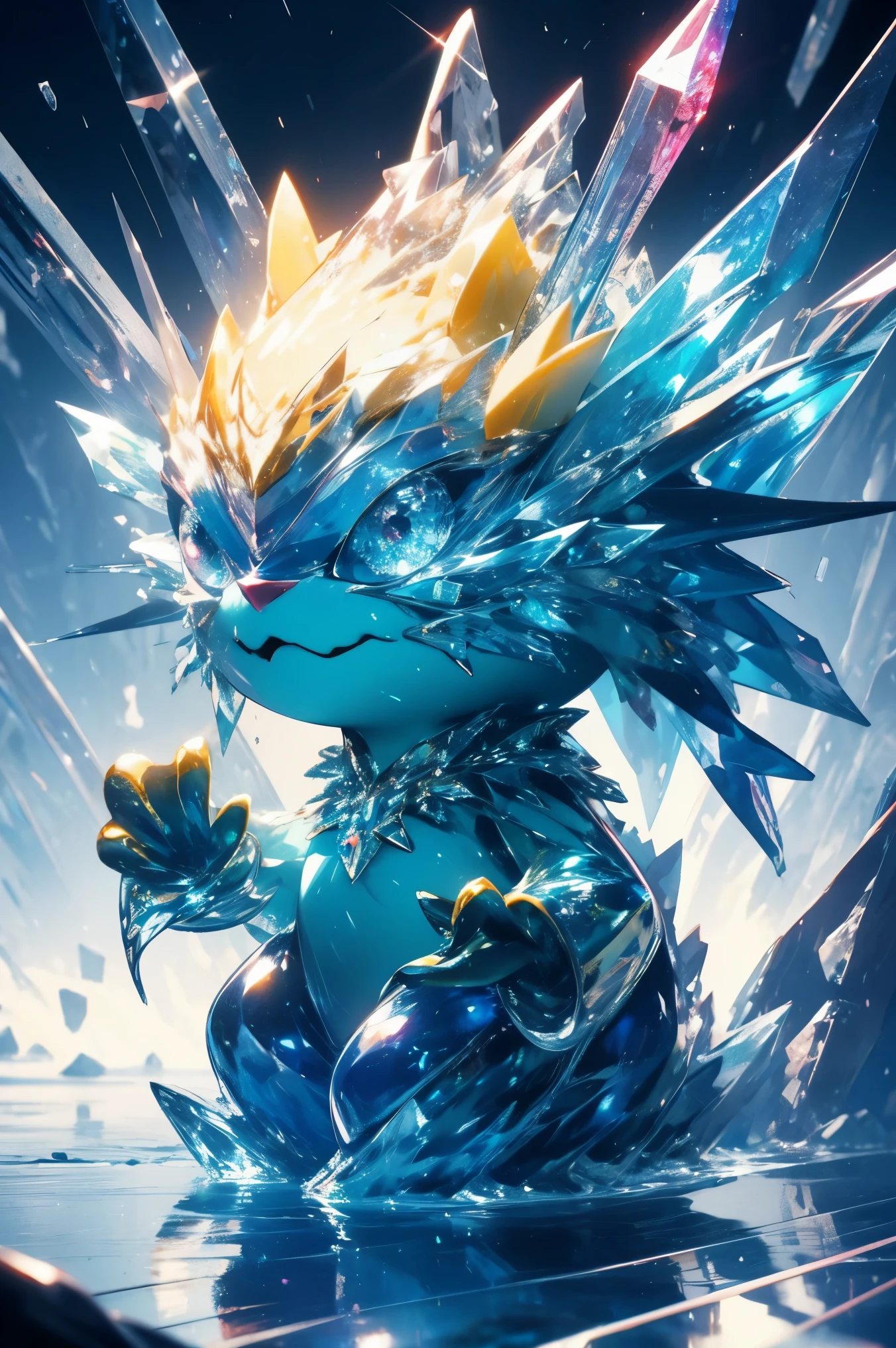 Cute crystal monster, detailed 8k gorgeous bright with lots of quality  