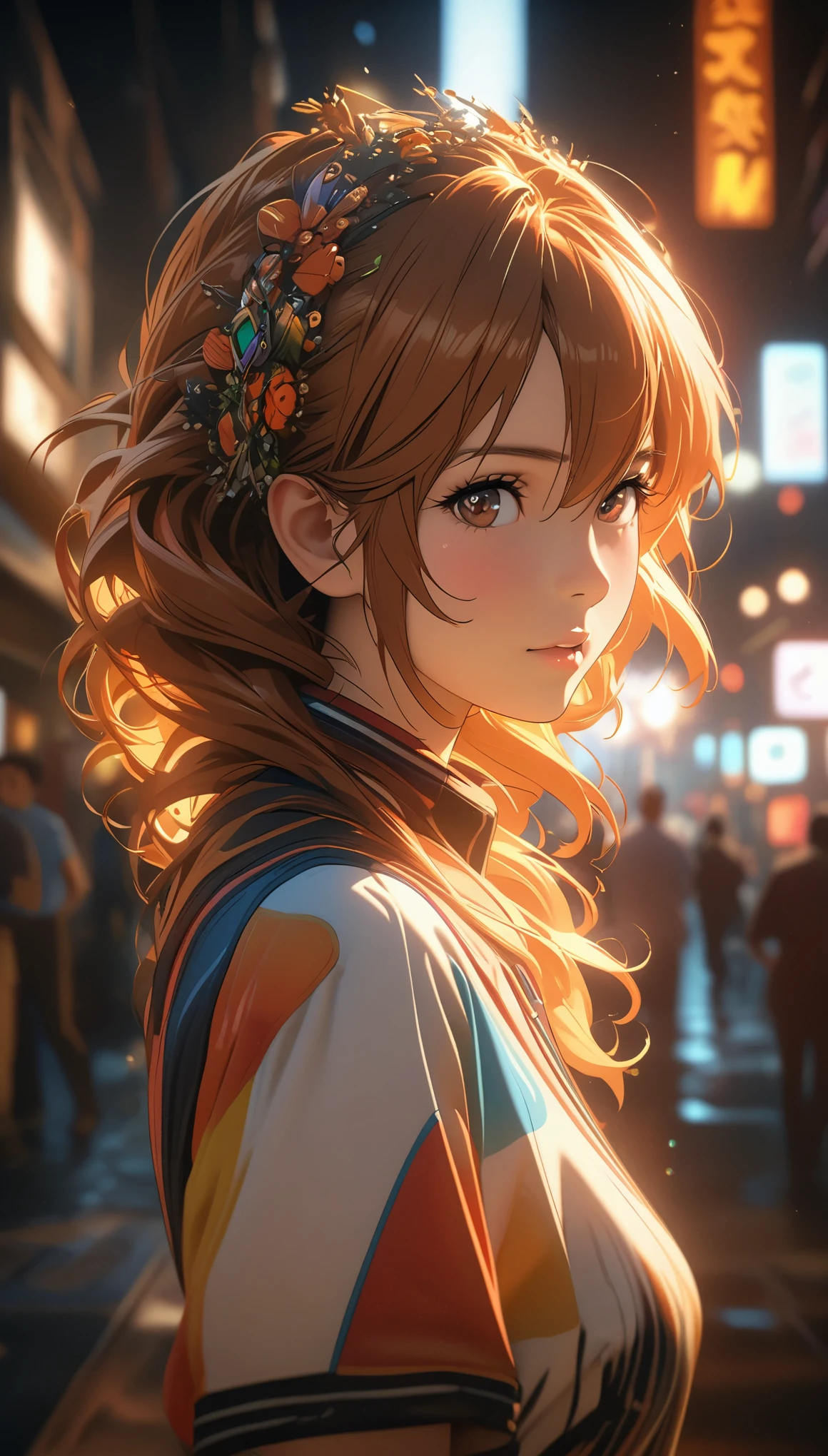 eva character asuka，full body portrait，Hojo Tsukasa manga style，rich and colorful，depth of field，Overclocked renderer，movie lighting，Ultra-fine，super detailed，complicated，cinematic perspective，CG art，