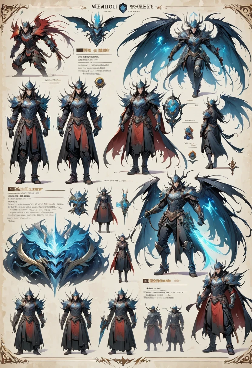 (character design sheet:1.5),Demon Realm Battlefield,mechanical lich king,lich king'Future weapon mechanical structure,High-tech equipment,magical creatures,three sided view, digit, Reference table, gothic art, ultra high definition, retina, masterpiece, 1080P, 16K, Award-winning