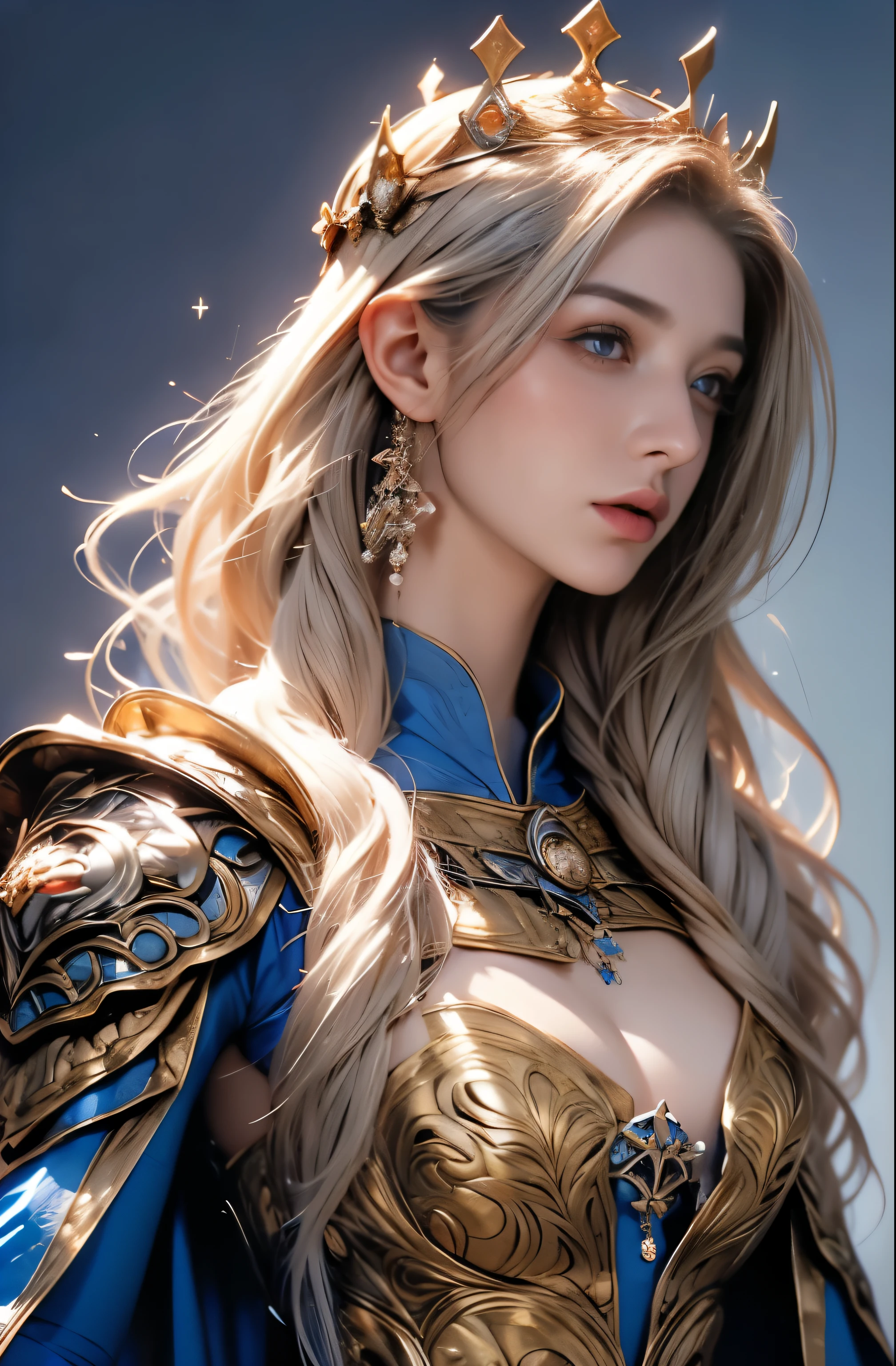 Erect nipples, wearing a hijab , luxury hijab,crown luxury , blue eye, blond hair, around , (gold ), tmasterpiece,Best quality at best,A high resolution,8K,((Portrait)),(upper body),Original photo,real photograph,digital photography,(Female princess in the medieval fantasy style), sexy princess ,blue eye, super colossal breast, round colossal breast ,open kissing lips,Keep your mouth shuegant and charming,((Blushing)),virgin contempt,Calm and handsome,(Medieval fantasy dress,The Beautiful super huge round breast, small waist, perfect colossal breast of princess body, a blue delicate pattern,silver Cloak),(princes medieval character medieval fantasy style,oc render reflection texture, fighting style, sexy colossal breast , medieval castle background, slim body, very small waist,