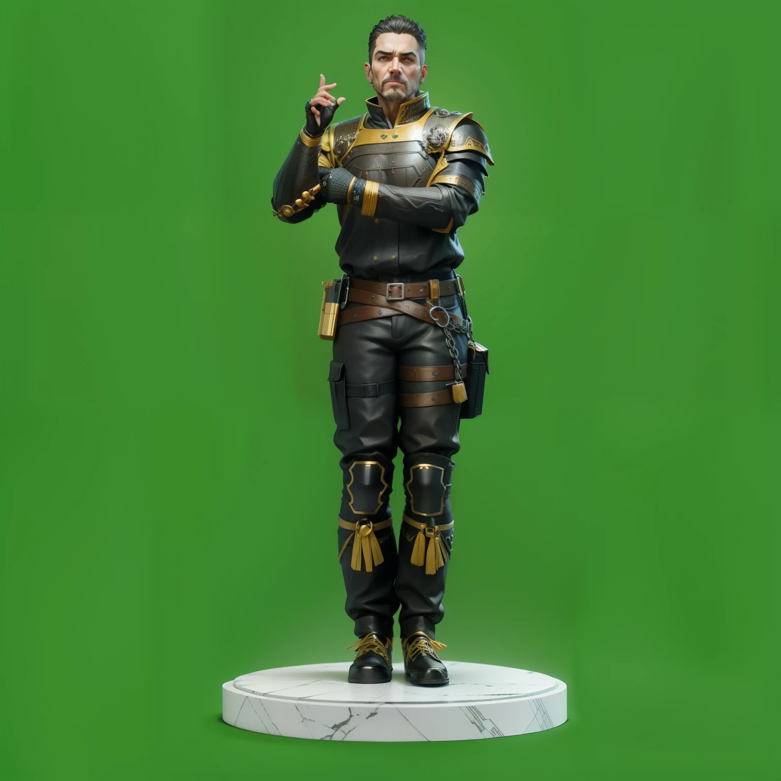 create the most realistic metal figurine without changing the face 8k without background