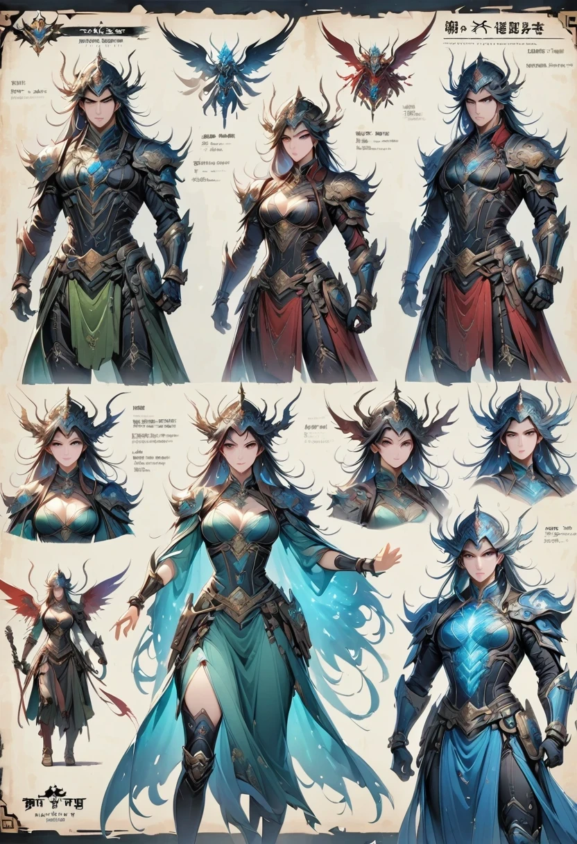 (character design sheet:1.5)，Demon Realm Battlefield，mechanical lich king，lich king&#39;Future weapon mechanical structure，High-tech equipment，magical creatures，three sided view, digit, Reference table, gothic art, ultra high definition, retina, masterpiece, 1080P, 16K, Award-winning