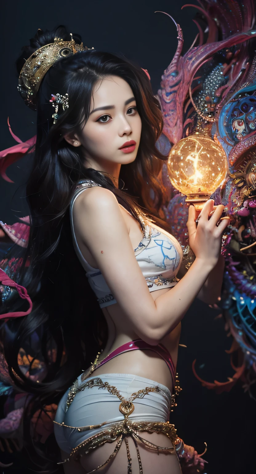 official art, unity 8k wallpaper, ultra detailed, beautiful and aesthetic, masterpiece, best quality, (zentangle, mandala, tangle, entangle), (fractal art:1.3) , 1girl, extremely detailed, dynamic angle, cowboyshot, the most beautiful form of chaos, elegant, a brutalist designed, vivid colours, romanticism, by james jean, roby dwi antono, ross tran, francis bacon, michal mraz, adrian ghenie, petra cortright, gerhard richter, takato yamamoto, ashley wood, atmospheric, ??????? of musical notes, streaming musical notes visible