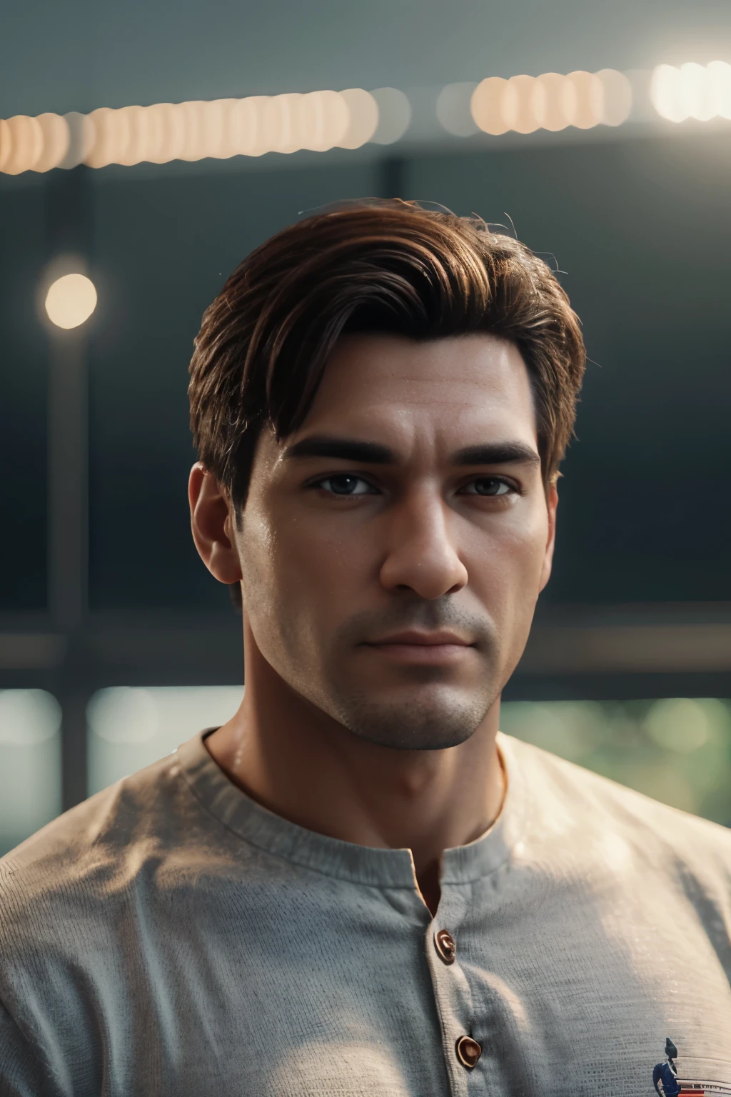 Personagem de desenho animado de um homem moreno, com topete no cabelo, camisa social branca, executivo, animation character, Caractere estilizado, animation style rendering, 3D estilizado, Arnold Maya rendering, Stylized 3D rendering, toon render screenshot, Personagem 3D, Personagem 3D, Stylized 3D rendering, 3D character rendering, personagem de desenho animado, Personagem de close up, Pose de personagem, (Estilo Pixar) (parte mestre:1.2) (Bokeh) (Melhor qualidade) (pele detalhada) (textura detalhada) (8k) (argila) (cinematic lighting) (sharp focus