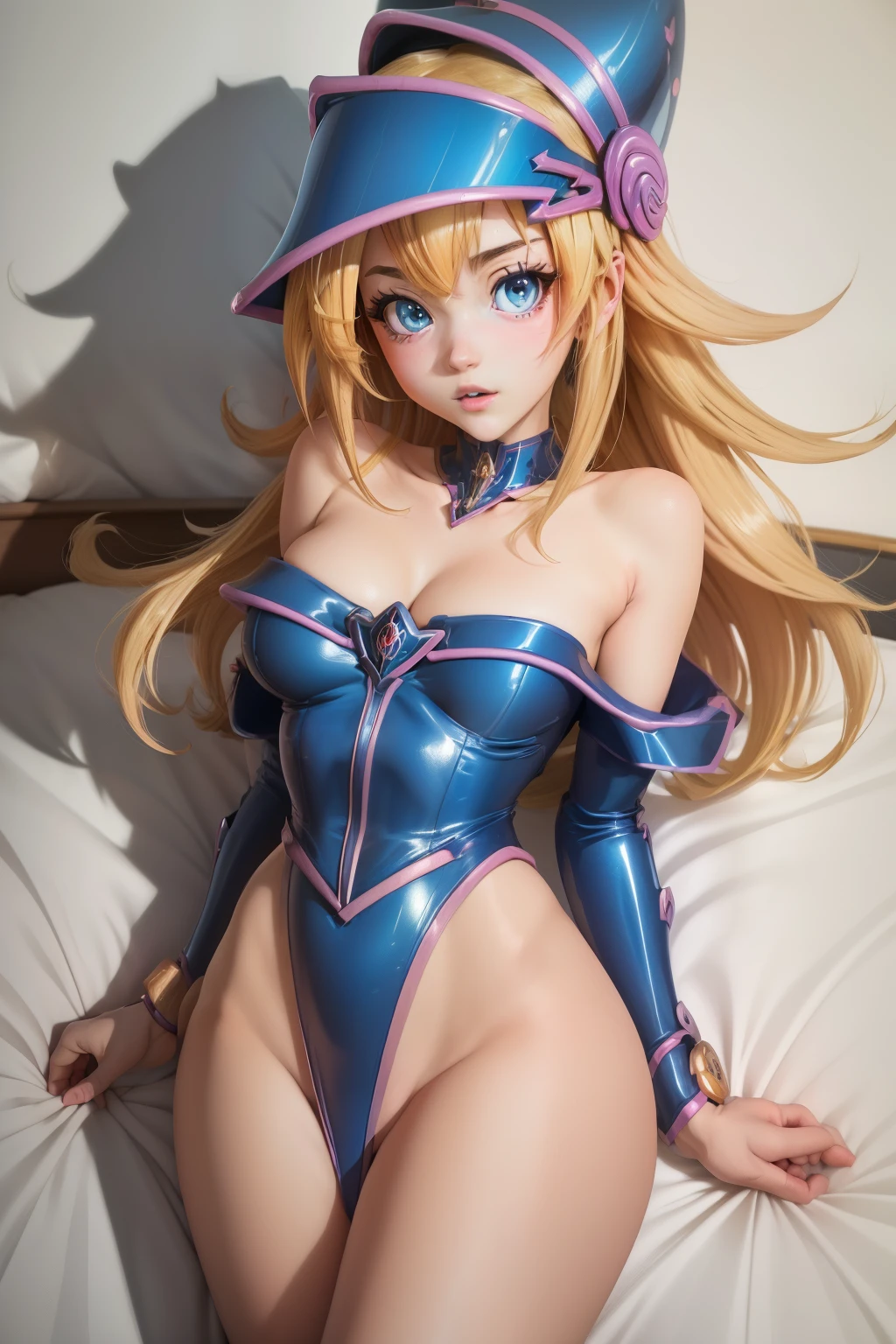 dark magician girl dans Yu gi oh, (8K), (best quality), (Realistic), (photoRealistic: 1.37), Ultra detailed, une fille, spectateur regardant, tout le corps, position du missionaire, Breasts spread apart, Position de cow-girl, lying on a bed, position TWERK, aux seins nus, trentenaire, vraiment gros boobasterpiece), anime girl avec de gros seins, jolie fille anime, Ilya Kuvshinov. 4km, [ Digital art 4km ]!!, Style Anime 3D Realistic, Jolie fille d’anime, germe d&#39;extremely detailed art, oppaï, Style animé 4K, Rendu photo Realistic Anime girl, Anime hyper Realistic, animated style. 8K