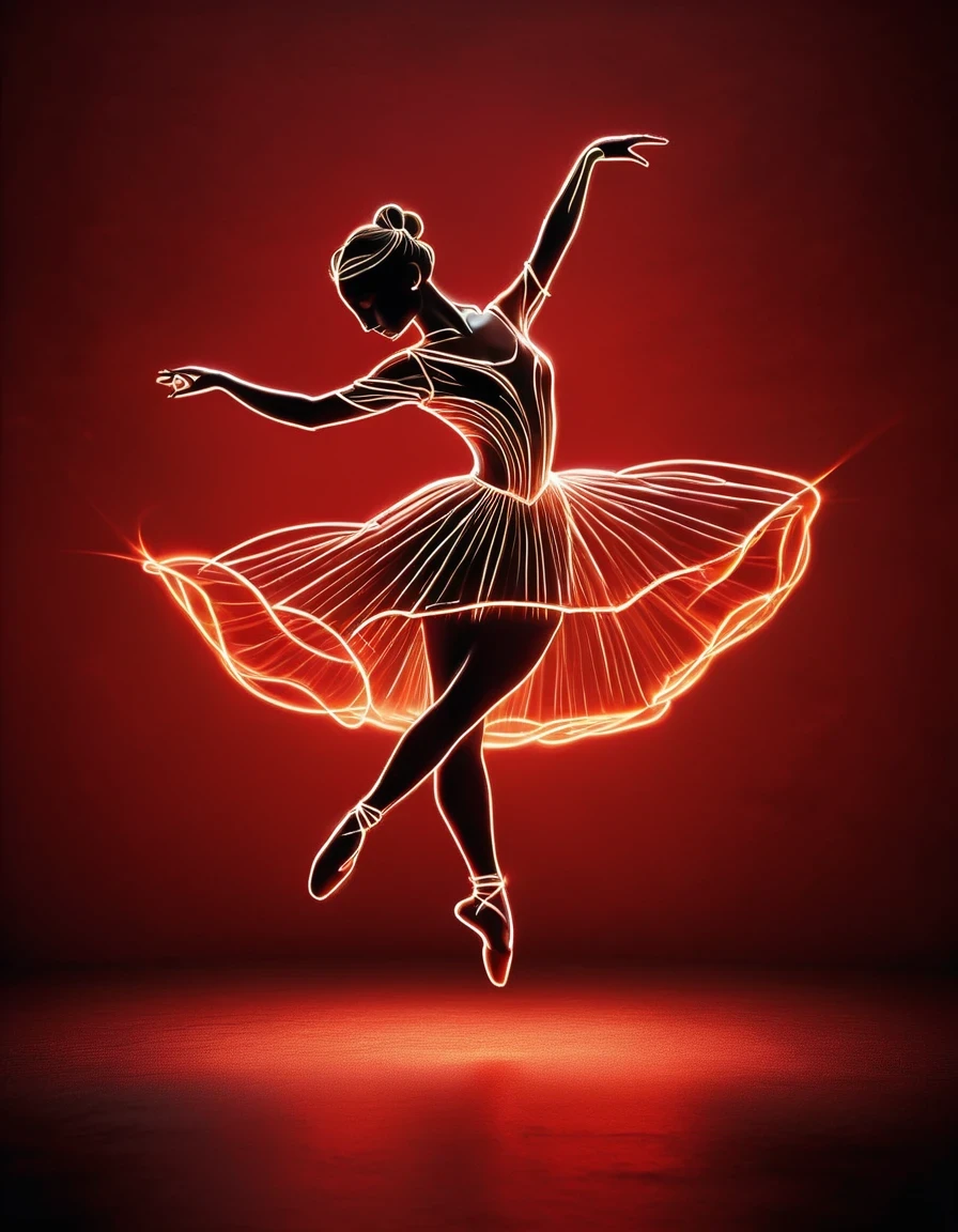 Candle, red background, digital art style, simple lines
Silhouette of a ballet dancer dancing beautifully, flame dancing with the light simple lines, silhouette art, backdrop, illustration, red background, cartoon, solid color background, texture, candlelight, warm atmosphere, mysterious feeling, dancing in the light of a soft fire, showing the style of fire and light