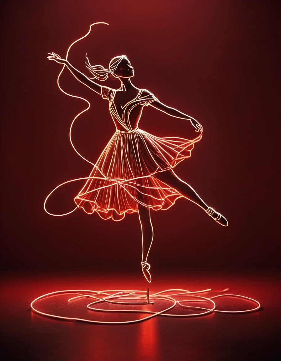 Candle, red background, digital art style, simple lines
Silhouette of a ballet dancer dancing beautifully, flame dancing with the light simple lines, silhouette art, backdrop, illustration, red background, cartoon, solid color background, texture, candlelight, warm atmosphere, mysterious feeling, dancing in the light of a soft fire, showing the style of fire and light