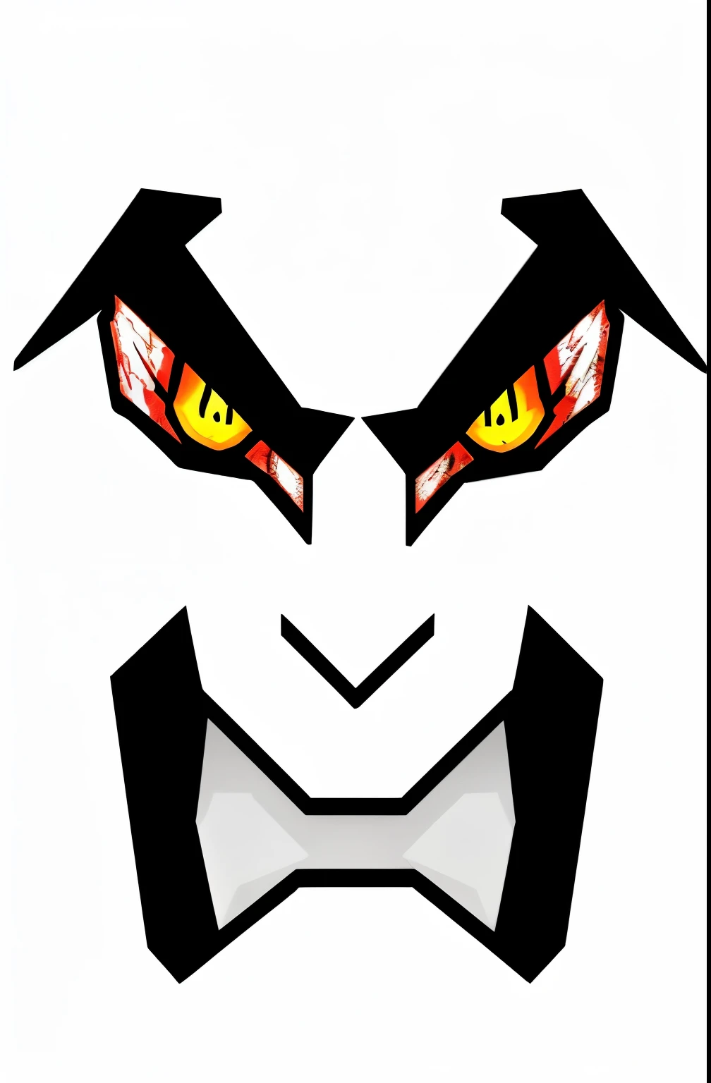 a close up of mean face wresting mask design with blood shot yellow eyes, glowing-eyes-and-mouth, highly_detailed_face!!!, with glowing red eyes, with red glowing eyes, unknown artstyle, bio - mech face, face of an armored villian, gundam head, ainz ooal gown, glowing eyes in helmet, oni mask, with glowing eyes