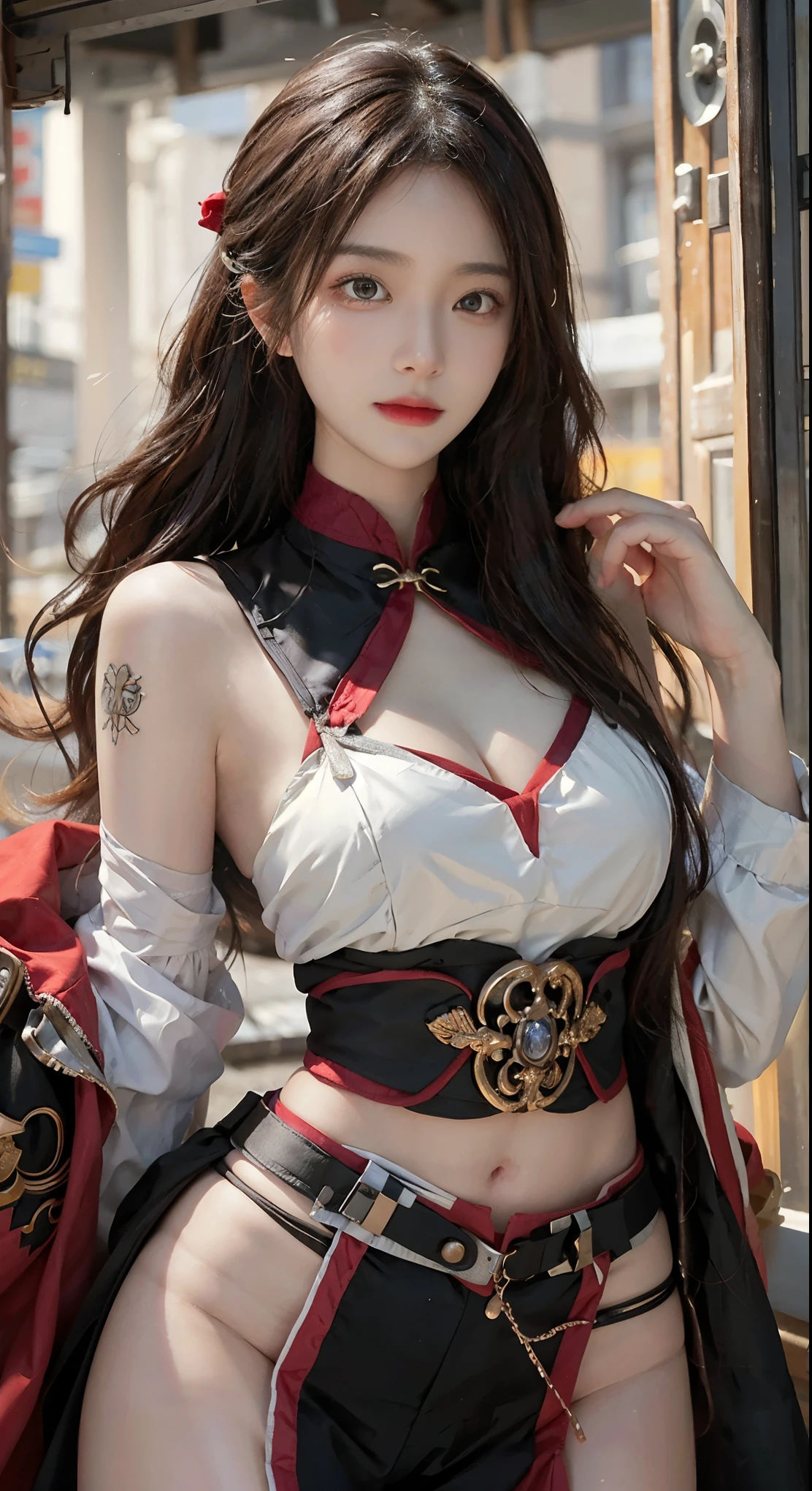 top-quality、masterpiece、超A high resolution、(Realistic:1.4)、Raw photo、1 23-year-old girl、, sexy dress, lighting like a movie