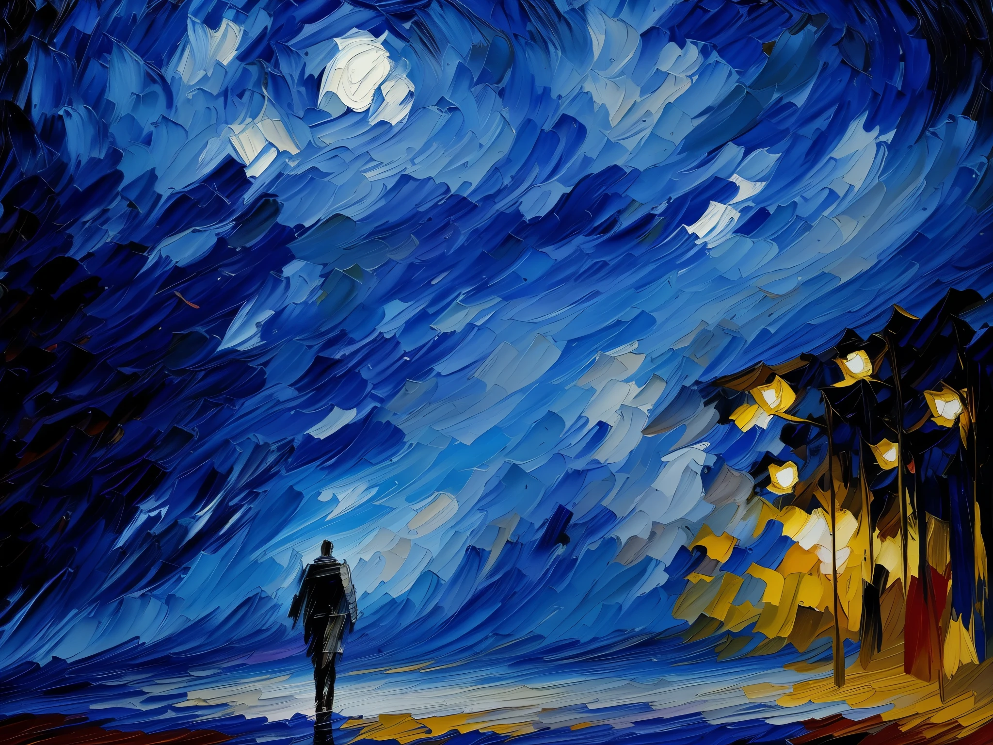 (dry palette knife oil painting:1.2) of a approaching entity begin to pclaimer of outline of entity on a still from a painting, digital, macro, photograph, detailed, intricate, moody lighting The process of thought is extremely intricate, so very detailed The final focus is to make art, realistic lighting, intricate The final product is an actualthing