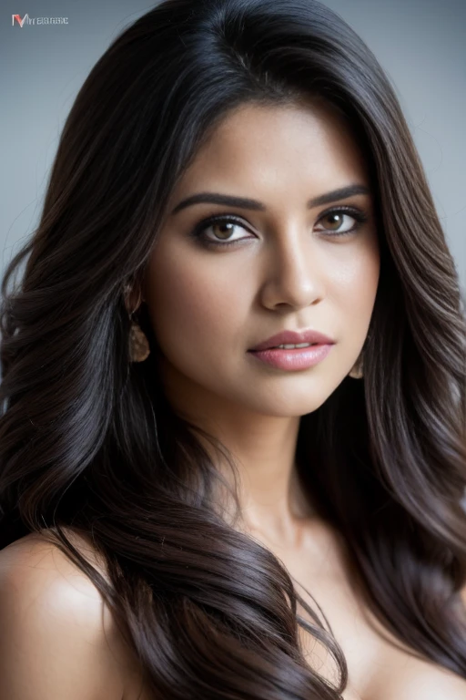  Portrait of A confident-looking indian woman with long flowing hair, hazel eyes, with flowing capes, perfect composition, hyperrealistic, super detailed, 8k, high quality, trending art, trending on artstation, sharp focus,   studio photo, intricate details, highly detailed, art by greg rutkowski