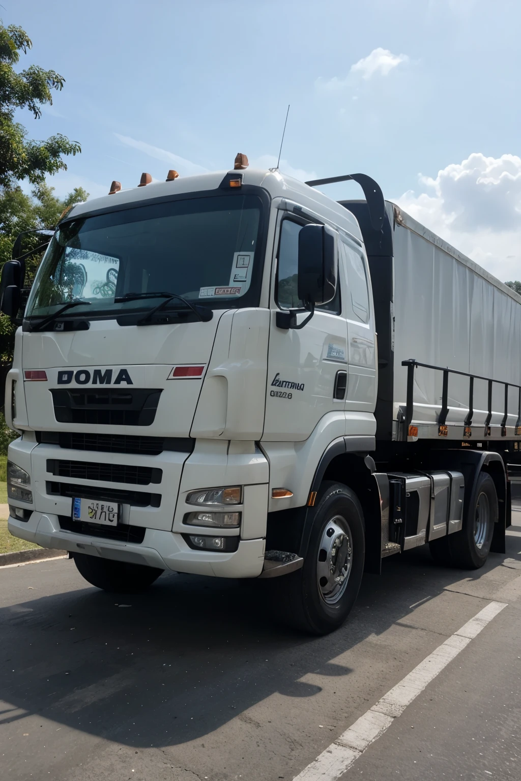 Buatkan gambar truck tangki Pertamina