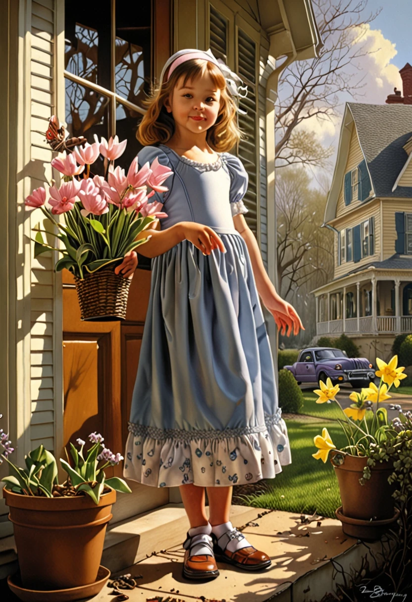 Spring Morning, by Bob Byerley, best quality, masterpiece, very aesthetic, perfect composition, intricate details, ultra-detailed
