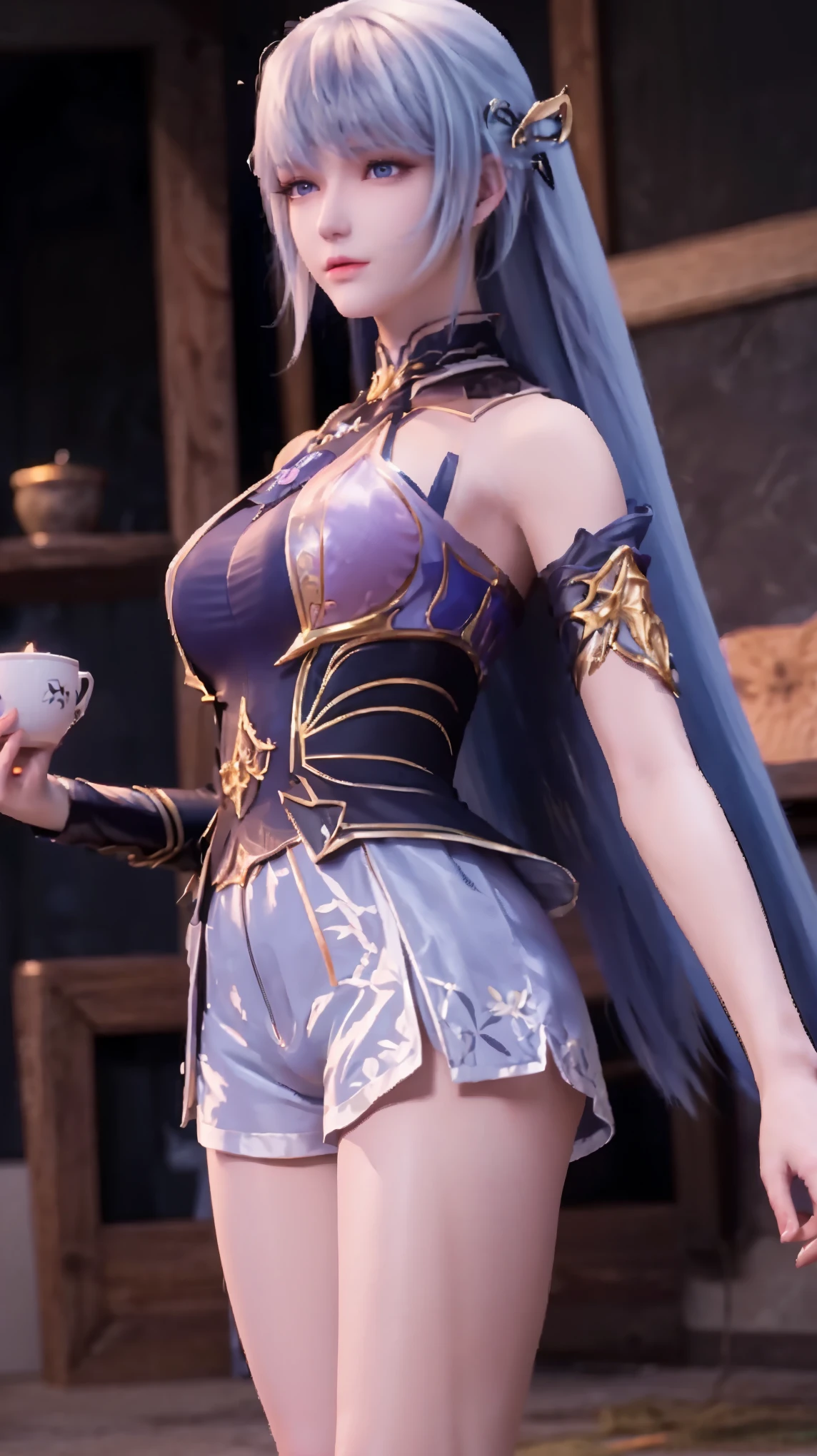 a white hair、Close-up of woman wearing white mask, beautiful figure painting, guweiz, Gurwitz style artwork, White-haired God, author:Yang Jie, Epic and beautiful character art, Stunning character art, author:FAN Qi, by Wuzhun Shifan, pixiv art station street guweiz, single ponytail, insult, high ponytail, tall figure, long legs, (Lace lingerie), (shorts), (striped )), ((striped )), standing。sitting,elegant, dignified, feminine, beautiful curves, sweet smile, Strong sense of detail and layering, colorful, Has a unique texture, rich and colorful, Color harmony, vivid, design art, 16K, super detailed, {{illustration}}, {extremely delicate and beautiful}, {Exquisite surface treatment}, super detailed, Exquisite glowing eyes, {{movie lighting}}, Extreme light effects, Model: realism, CFG size: 12, Laura: Bright texture (1.35), high quality, masterpiece, Exquisite facial features, Delicate hair depiction, Detailed depiction of eyes, masterpiece, best quality, Ray tracing, Extremely detailed CG unified 8K wallpaper, masterpiece, best quality, (1 girl), perfect female figure, (((White tight T-shirt))), beautiful eyes, (delicate face), short black hair, hair tied up, Light blue hairpins, (White skin), (best lighting), (Super intricate details), 4K unified, (super detailed CG), Showing white legs, , hot pants, shorts,white hair,glowing eyes,interesting,Captivating facial expressions