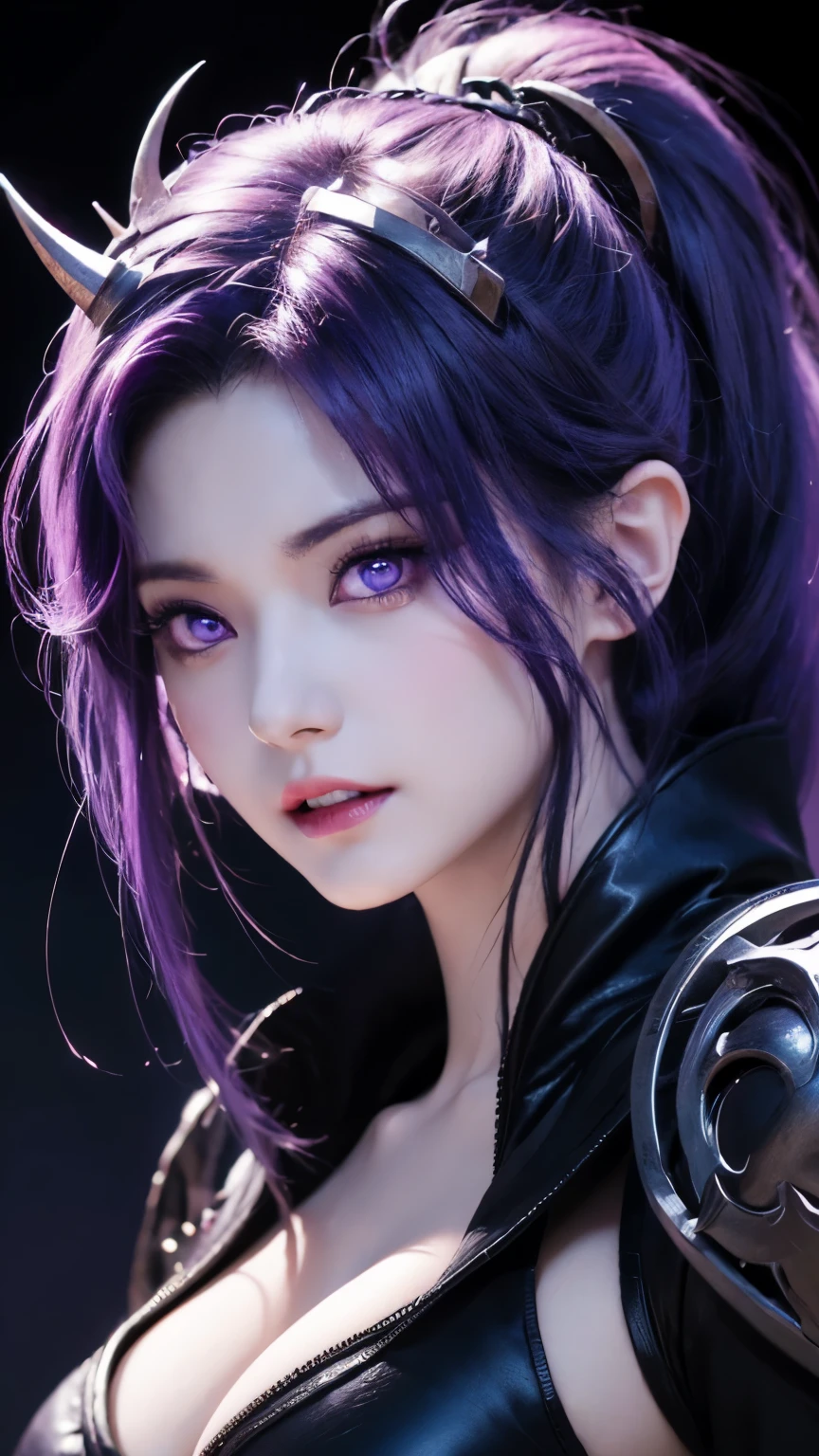 anime character with purple hair and glowing eyes in front of a dark background, handsome guy in demon slayer art, epic fantasy art style, badass anime 8 k, epic fantasy digital art style, detailed digital anime art, human male demon, portrait of hades, epic fantasy art style hd, fierce expression 4k, demon male, extremely detailed artgerm