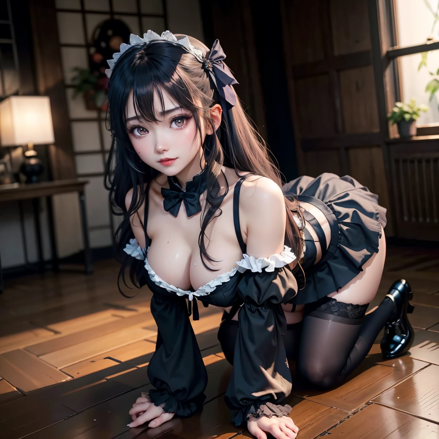 ハードdark gothicメイク、Insanity、deep night sky、horror、black dark eyeshadow、cry、grieve、Good skin glow、dark gothicメイク、dark smile、restless palace、fragrant beauty、22 years ago、lure、Expression of intense sexual pleasure、embarrassed look、dark gothic、lewd expression、debris flies、highest quality、Browse 5 books、Expression of sexual pleasure in suffering、drunk face、purple maid outfit、Mysterious、Noble、A face that is holding back the toilet、super sexy、loving smile、twin tail hair、jet black ruffle skirt、right blue eye, left eye is red、バラで覆われたゴシック様modeのベッド、Super bewitching pose、stick out your butt、platform heel shoes、dark makeup、black lipstick、Stained glass、black metal world、open your legs loosely、make the world beautiful、sit on a bed of roses、gothic ta clothing、comb hair、A little slender、silver hair、long hair straight hair、cute gothic loliress、beautiful face、elegant face、bewitching face、knee high socks、Stained glassが背景、My chest is shiny from a lot of sweat、the room is dark、goth long dress、bell sleeve、wizard sleeve、decadent look、sexually excited look、part of hair、mode、ゴシックmode、Glossy thighs wet with water、Thighs wet and shiny with oil、Background of a room full of roses、sad expression、Rose Maiden、embroidery is pink、The costume has pink embroidery、thigh high socks、kneel down、Place your knees on the floor、knee high socks、Her thighs shine with a lot of sweat.、kneel down、Iの体は濡れて輝いています、Lots of glitter on the thighs、I'Iはたくさん汗をかいています、A lot of sweat and stickiness on the thighs、Sweat glistens on my thighs, The whole body is sweaty and shiny、pretty sweaty、My thighs are sweaty、Iの太ももはとても濡れています、I sweat a lot and my thighs are shiny.、A large amount of sweat shines all over the body、kneel down、From right arm to crotch、、spread your legs wide、slender body、gentle expression、masturbation behavior、deep black eyeshadow、despicable act、Stained glassと薔薇背景、wearing black underwear、black panties、thighs are a little thin、duo、female couple、I have lesbian friends、Are standing、standing position、