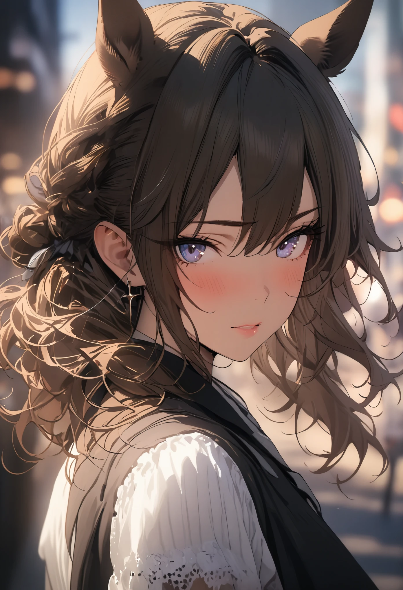 ((masterpiece, best quality)),((1 girl)),horse ear, portrait,