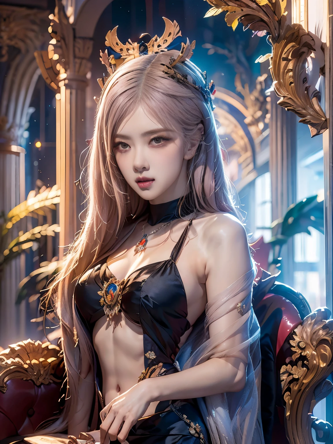 GOLD DRAGON QUEEN, (Charming Russian model Nata Lee), light blonde hair color, (Extremely beautiful face, Beautiful lips, Beautiful eyes), NUDE , NAKED, (holding a sword and golden shield), TRANSPARANT, STANDING, slim BODY, MUSCLE ABS.
