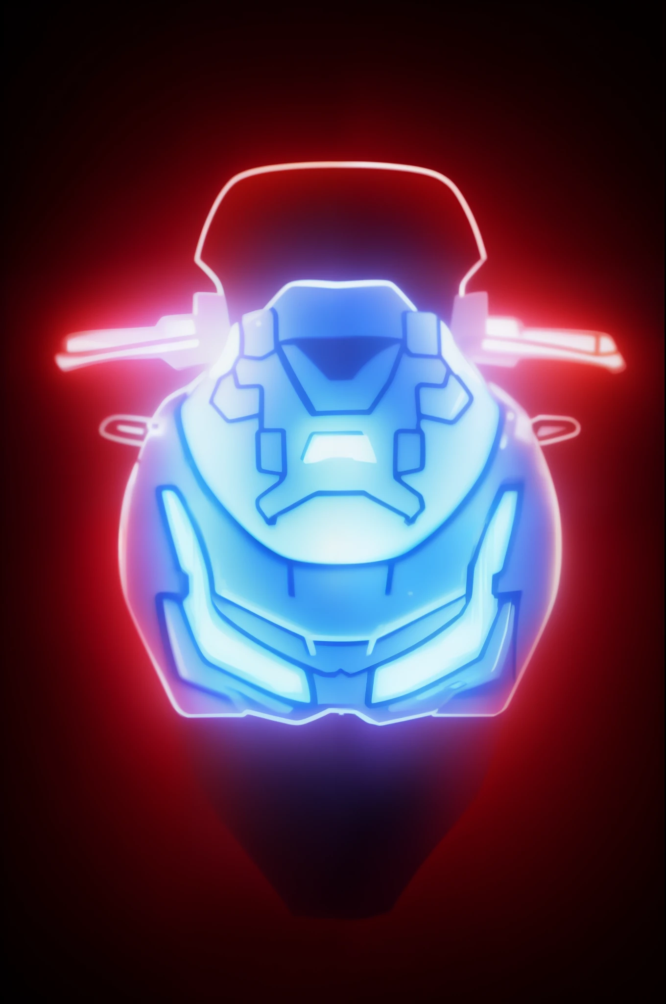 a close up of a motorcycle with a helmet on it, by theCHAMBA, motorcycle, akira's motorcycle, # mecha, akira motorcycle, phone!! held up to visor, without helmet, inspired by Hiroshi Honda, red gundam head, hq 4k phone wallpaper, avatar for website, by Robert Richenburg, full protrait