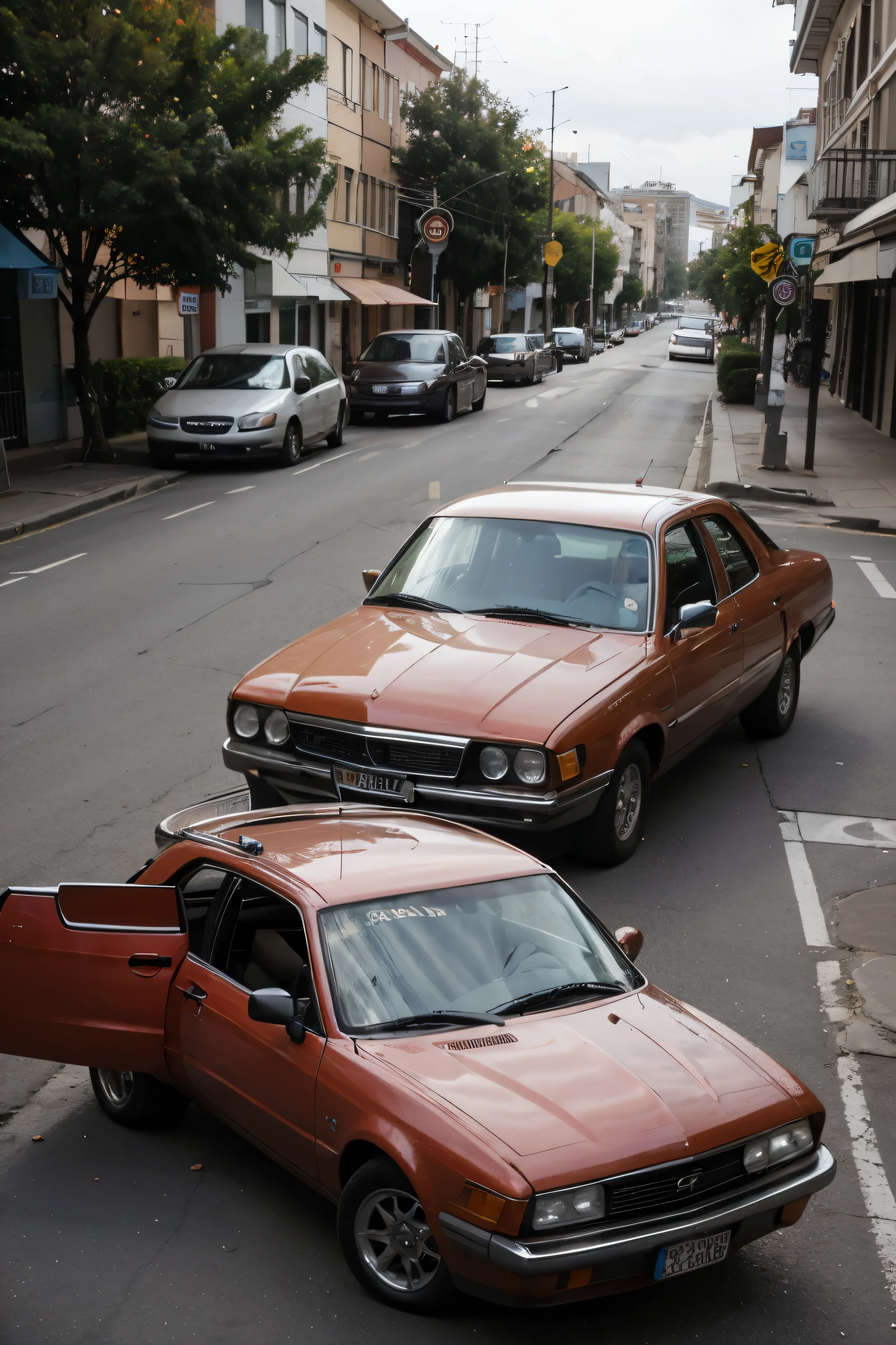 anos 80s cidade carros