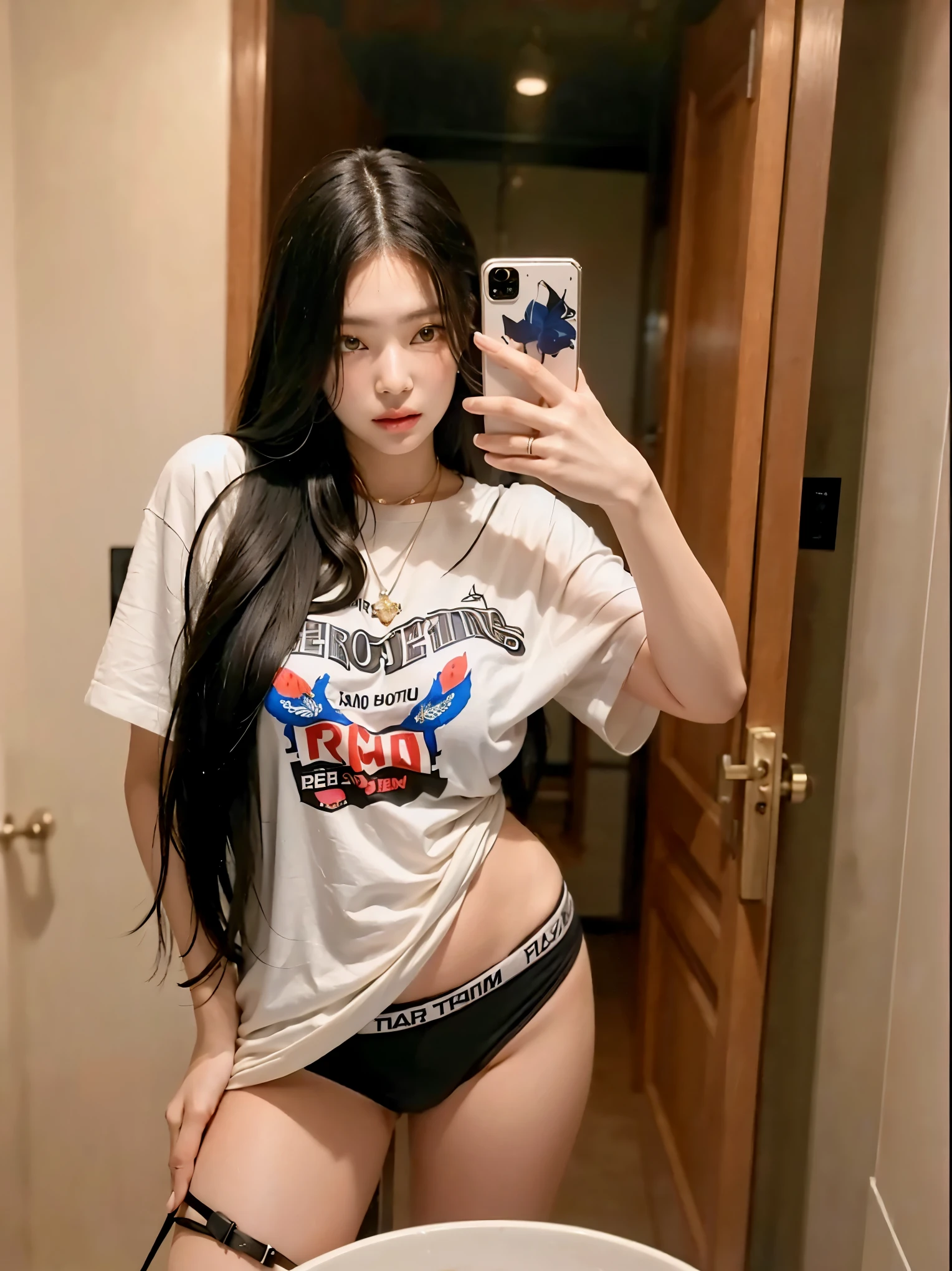 garota araffe tirando uma selfie no espelho do banheiro, coreana, 2 modelo feminino de 4 anos, Ulzzang, linda jovem coreana, modelo do instagram, linda mulher sul-coreana, beautiful chinese model, even model | artegerm, cintura fina e quadris grossos, Com cabelo comprido, modelo de moda feminina coreana, linda jovem coreana, taejune kim