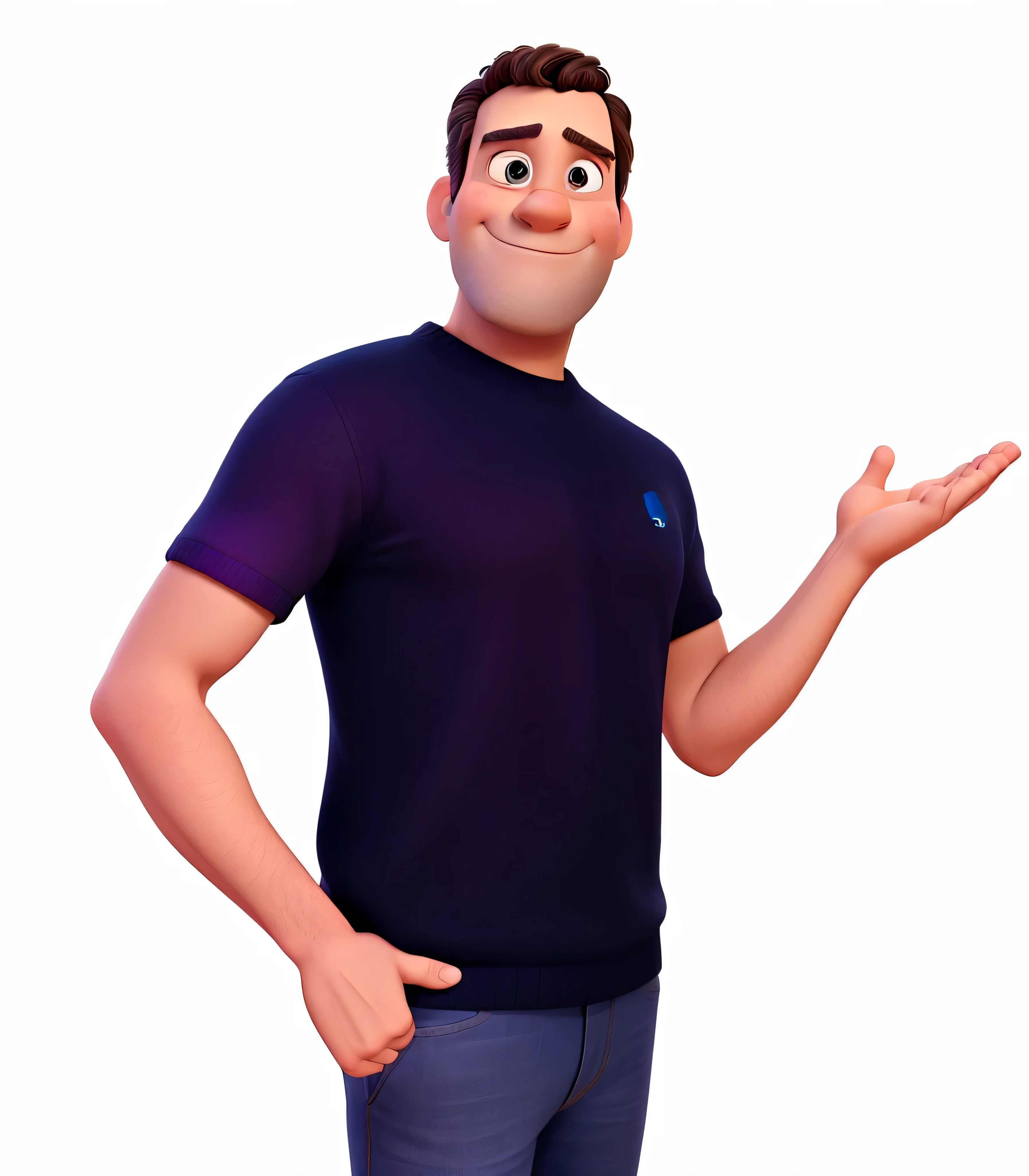 Homem de 40 anos no estilo Disney Pixar, alta qualidade, melhor qualidade, defined hands