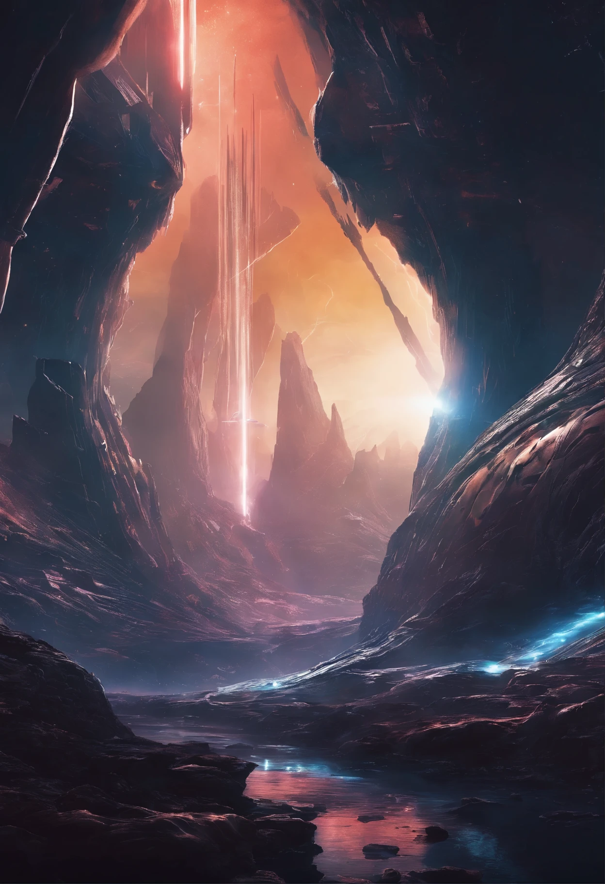 Dark, epic, mountains valleys,