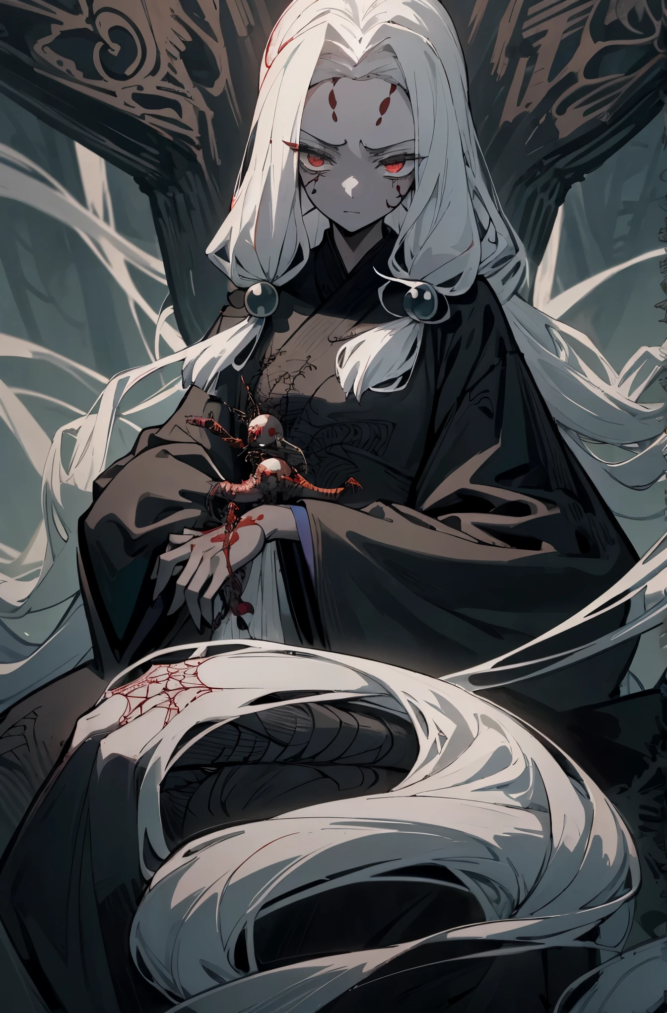 Corpse mountain and sea of blood，Ancient battlefield，The long hair in white looks solemn and solemn。A man with a solemn demeanor like a fairy，Immortal young god of war，Recreate the glory of the age of the gods。”