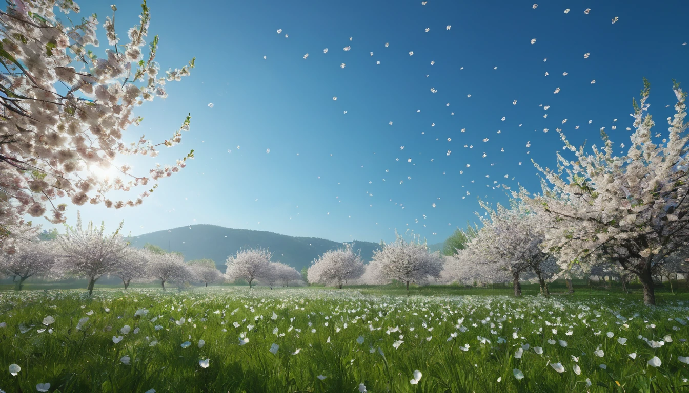 (best quality,4k,8k,highres,masterpiece:1.2),ultra-detailed,(realistic,photorealistic,photo-realistic:1.37),cheerful,xlight-hearted,youthful:1.1,spring morning,refreshing breeze,soft sunlight,delicate blossoms:1.1,lush greenery,abundant flowers,gentle chirping of birds,colorful butterflies,dewdrops on petals:1.1,blooming cherry blossoms,tranquil atmosphere,peaceful serenity,bright blue sky:1.1,vibrant colors of nature,happy memories,joyful laughter,playful children:1.1,running through fields,fragrant aroma of flowers,awakening of nature,beauty in every moment