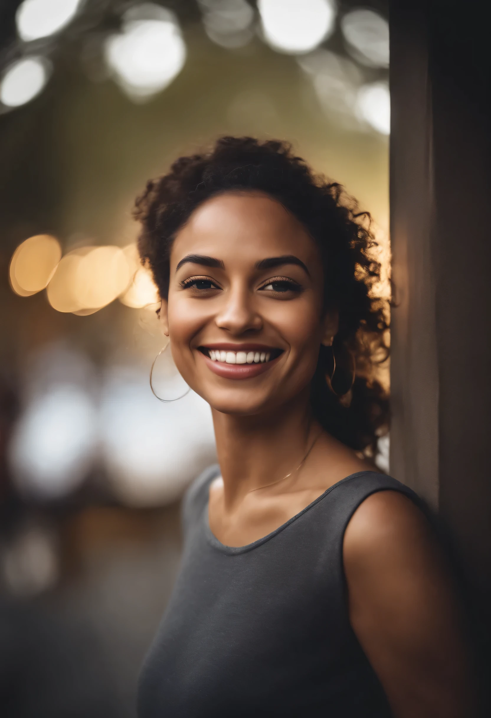 Beautiful smiling mixed race young woman