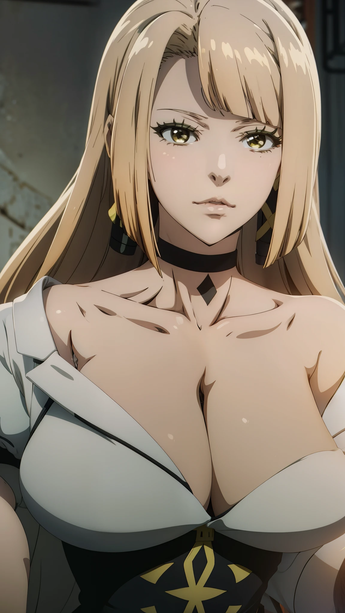 a close up of a woman with a very big breast, female anime character, Lorraine Vivie, The Unwanted undead adventurer, anime visual of a young woman, seductive anime girl, anya from spy x family, portrait of a female anime hero, from girls frontline, in the anime film, today's featured anime still, cel shaded anime, anime character, fine details. girls frontline, blonde anime girl with long hair