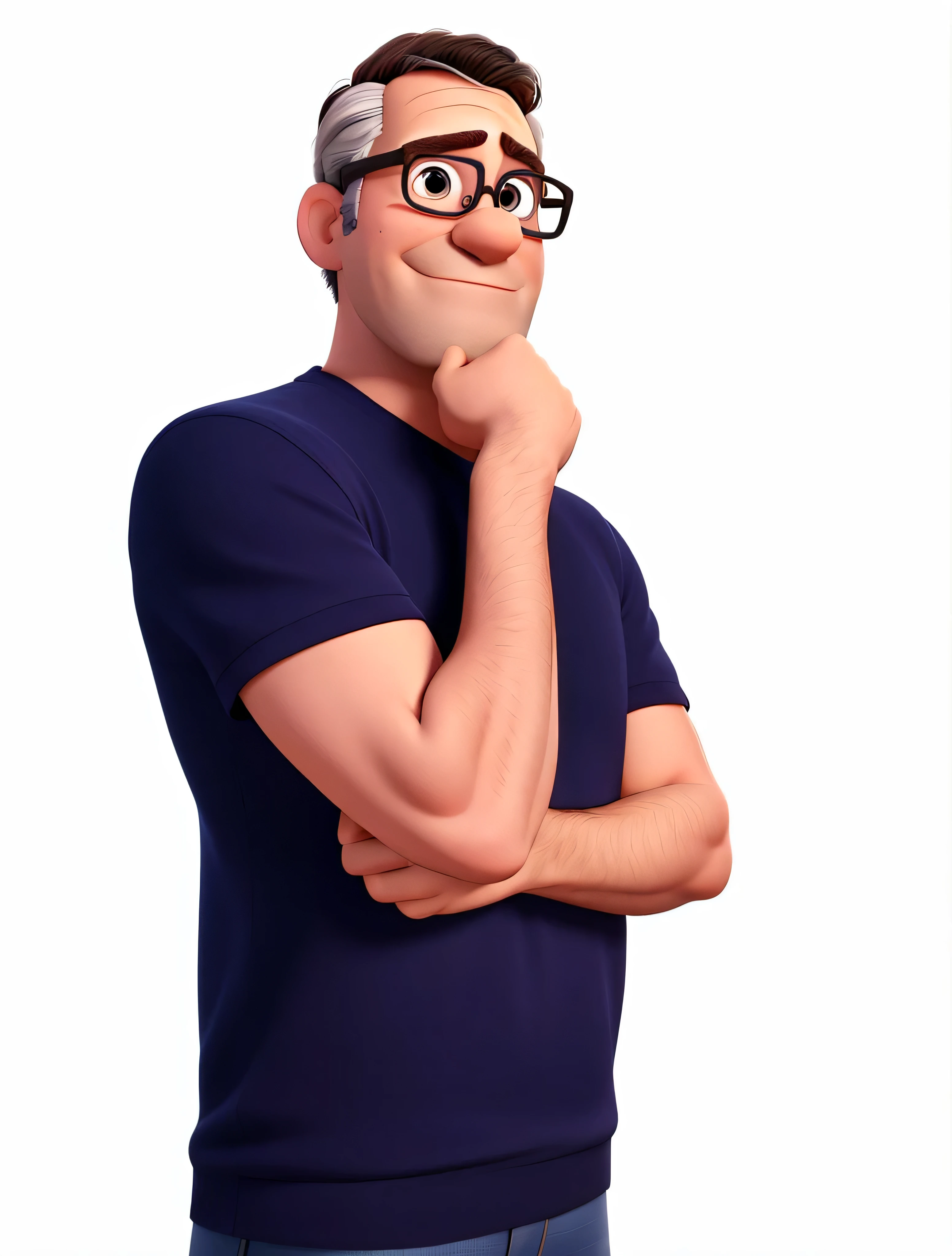 Homem de 40 anos, no estilo Disney Pixar, alta qualidade, melhor qualidade