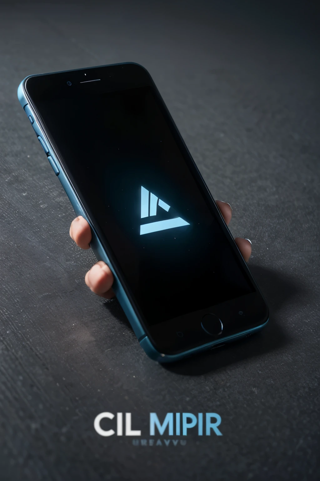 Design a stylish logo for a cell phone company, with the letters 'T' and 'H' creatively intertwined. Use a predominantly blue and black color palette to convey confidence, modernity and advanced technology.