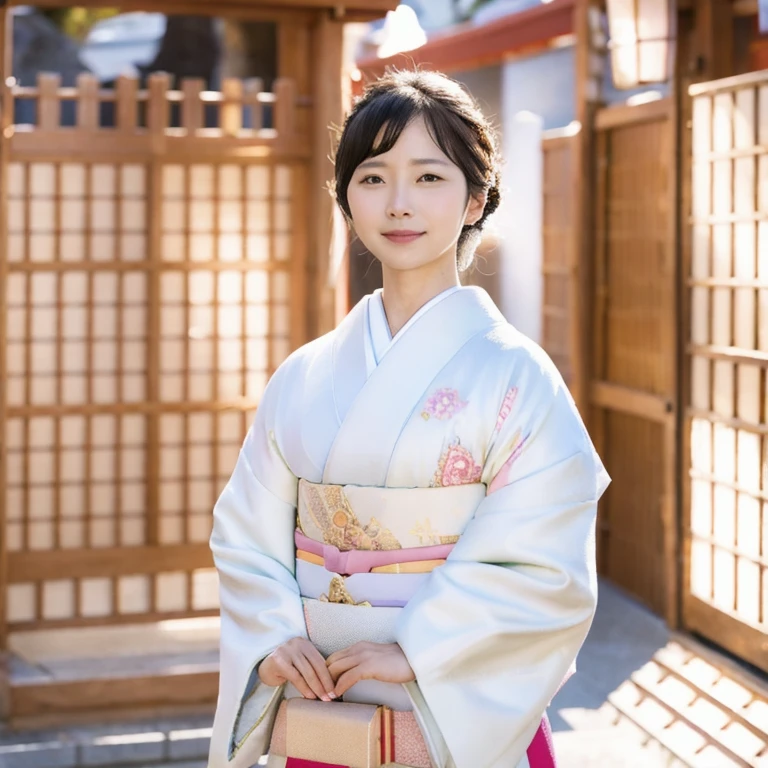 ((Best quality)), ((8K)), ((Masterpiece: 1.3)), (Perfect appearance), (Photorealism: 1.2), ((Woman in Japanese clothes)), 1girl, solo